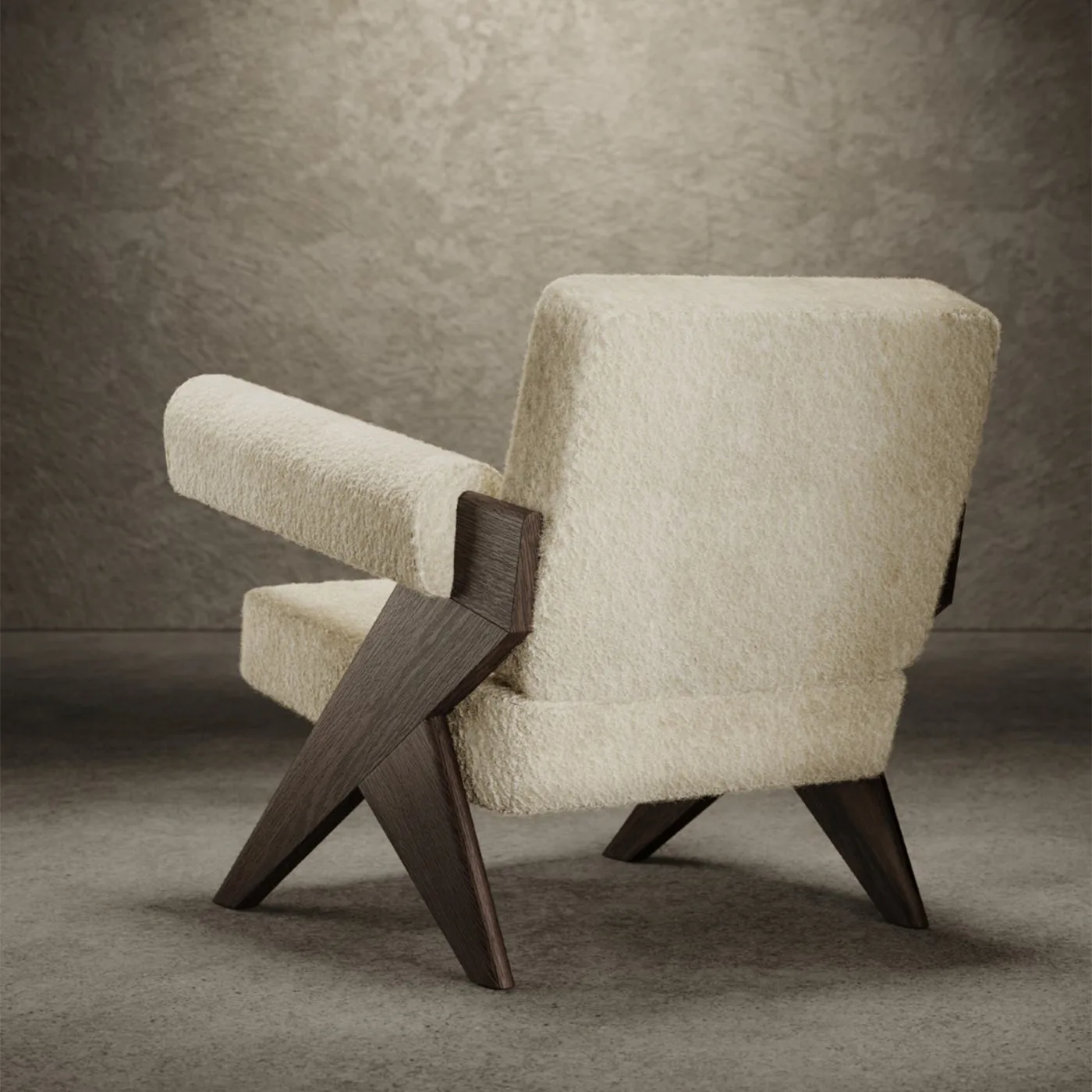 Souvenir White Boucle Armchair