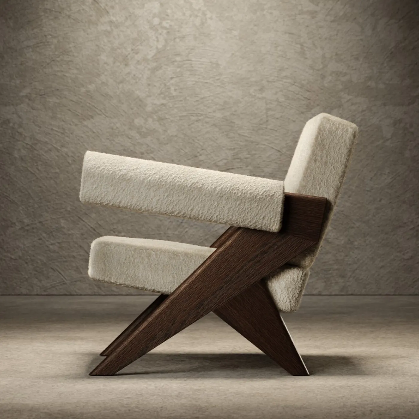 Souvenir White Boucle Armchair