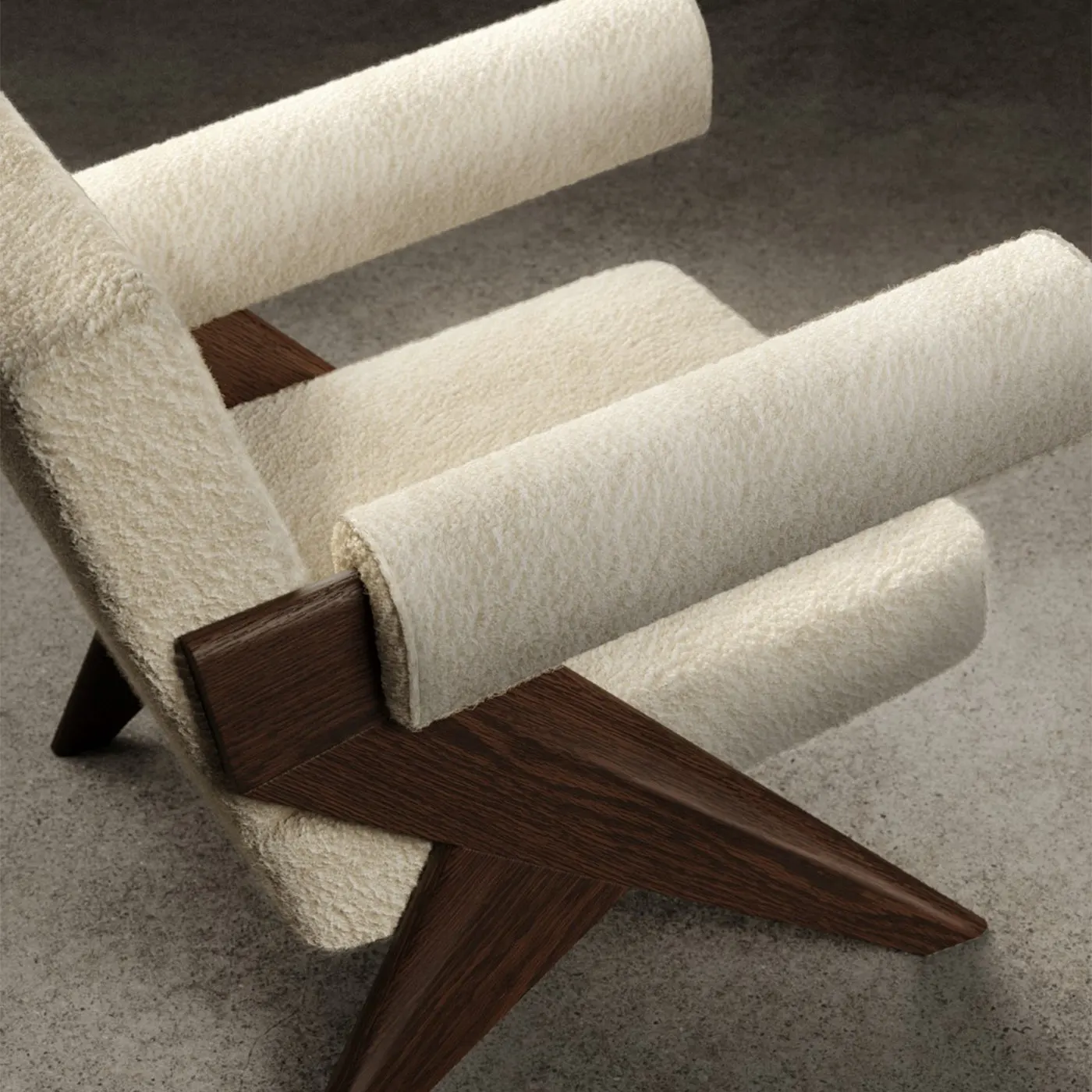 Souvenir White Boucle Armchair