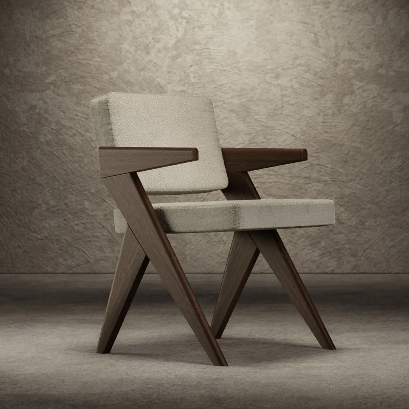 Souvenir White Chevron Chair