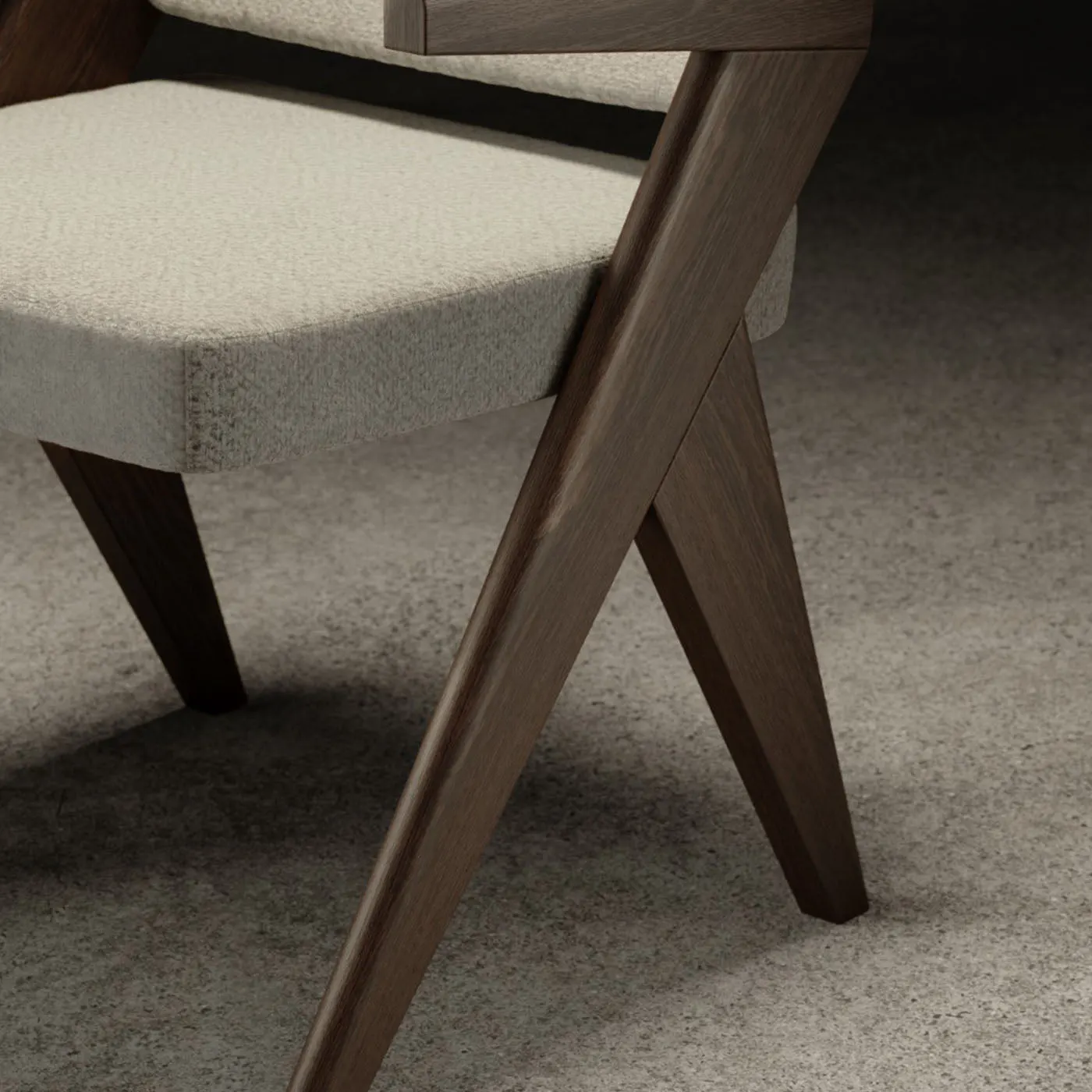 Souvenir White Chevron Chair