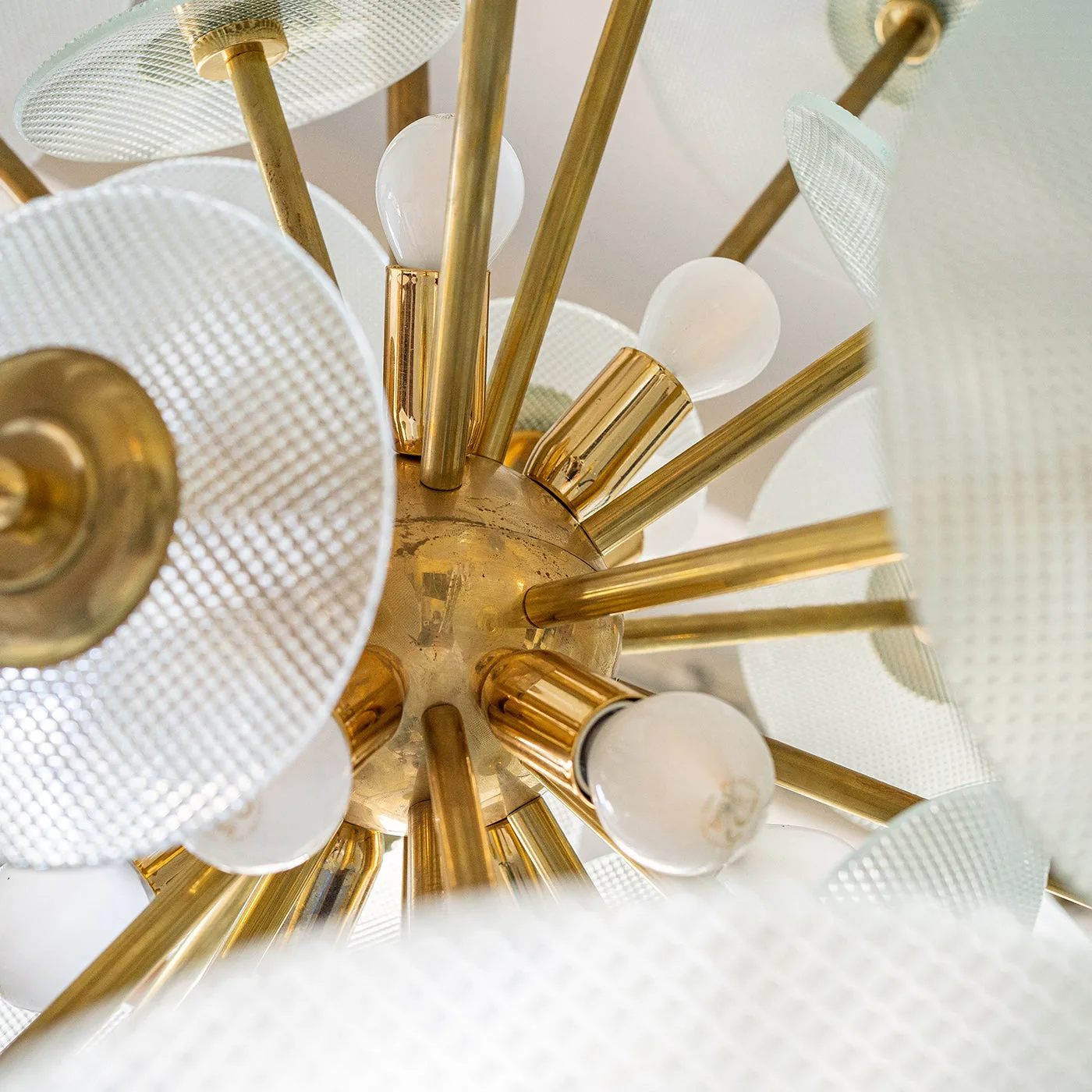 Sputnik Artisnal 12 Ligh Brass Chandelier