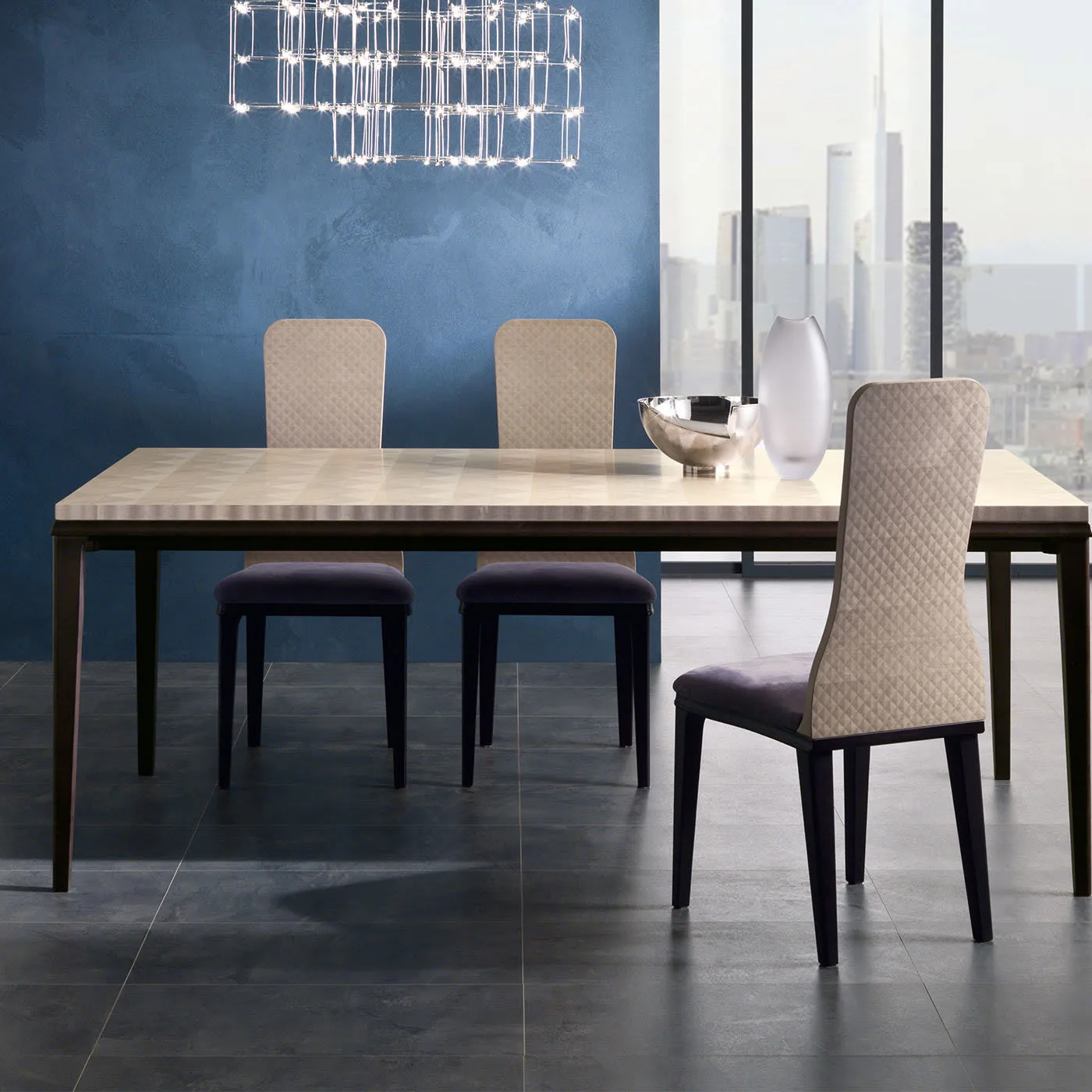 Square Inlaid Rectangular Table