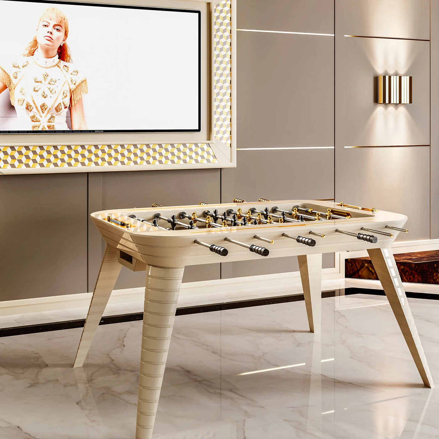 Stadium Ivory Foosball Table By Pino Vismara