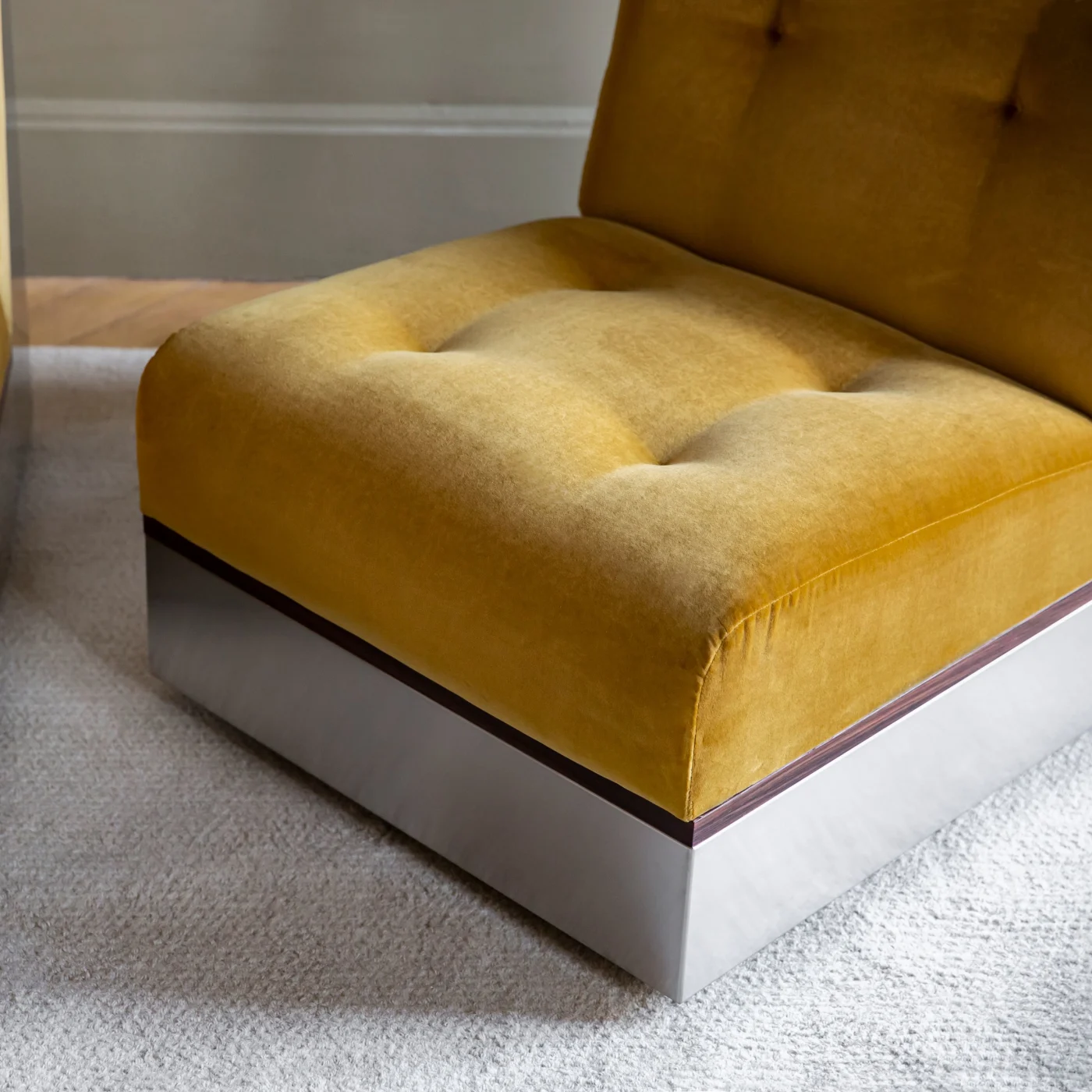 Stanley Modular Fabric And Stainless Steel Armchair