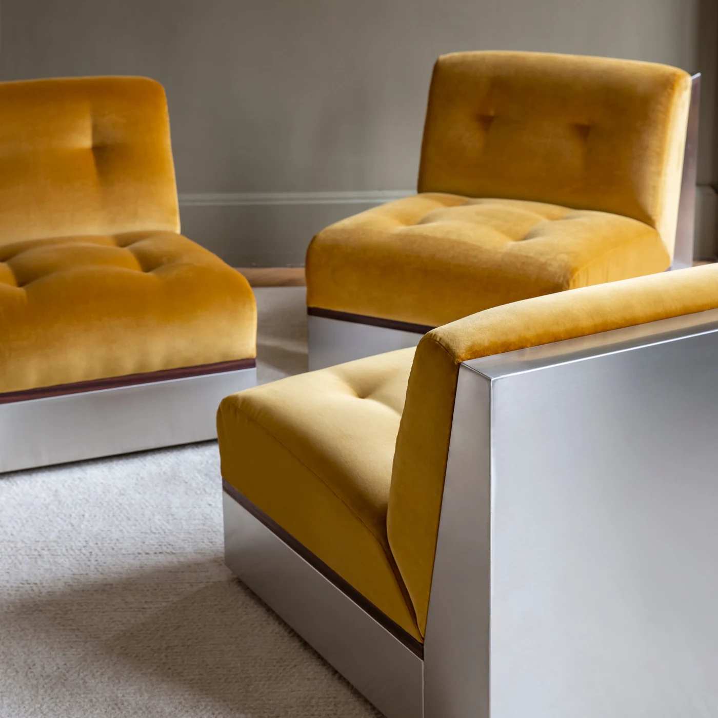 Stanley Modular Fabric And Stainless Steel Armchair