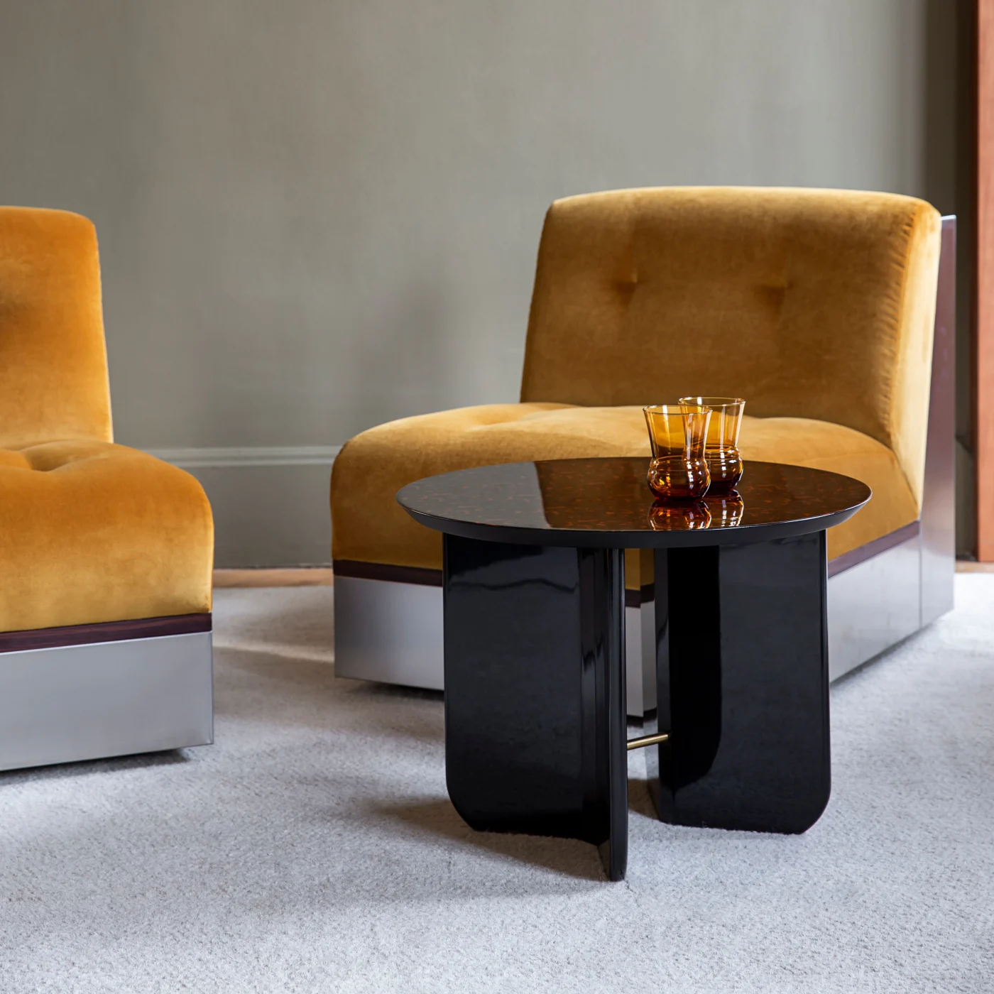 Stanley Modular Fabric And Stainless Steel Armchair