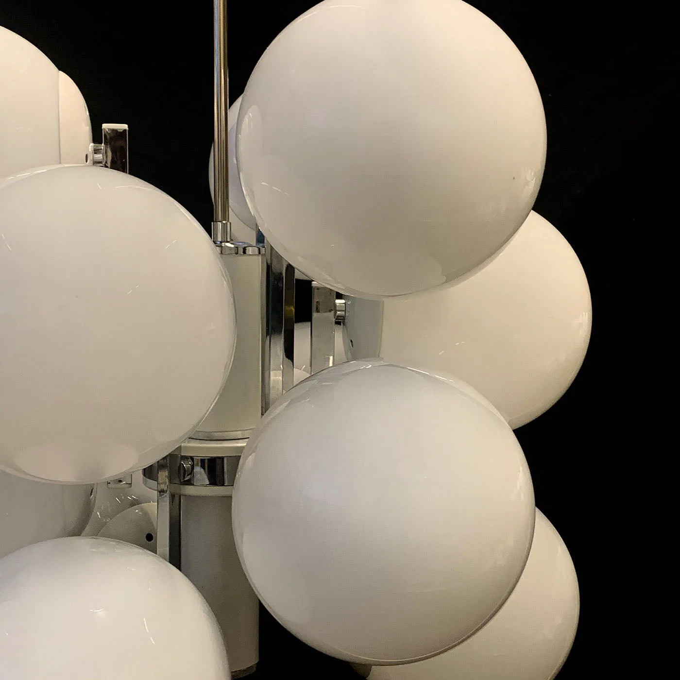 Stilnovo 12 Light White & Chrome Chandelier