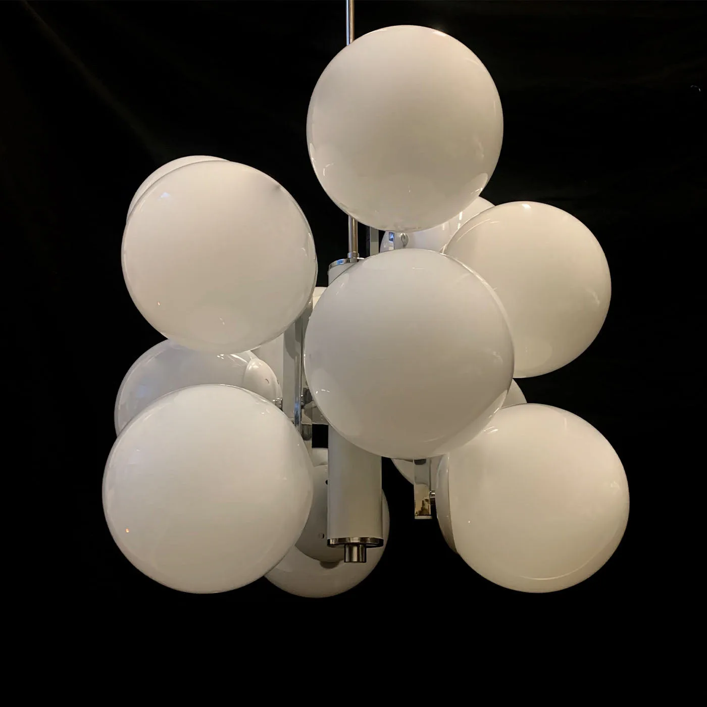 Stilnovo 12 Light White & Chrome Chandelier
