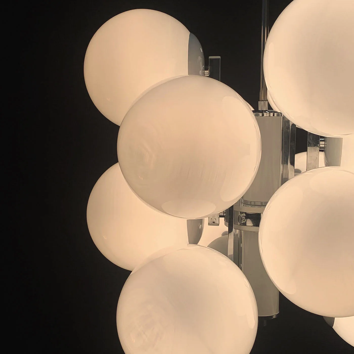 Stilnovo 12 Light White & Chrome Chandelier