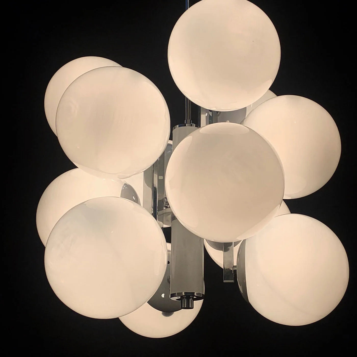 Stilnovo 12 Light White & Chrome Chandelier