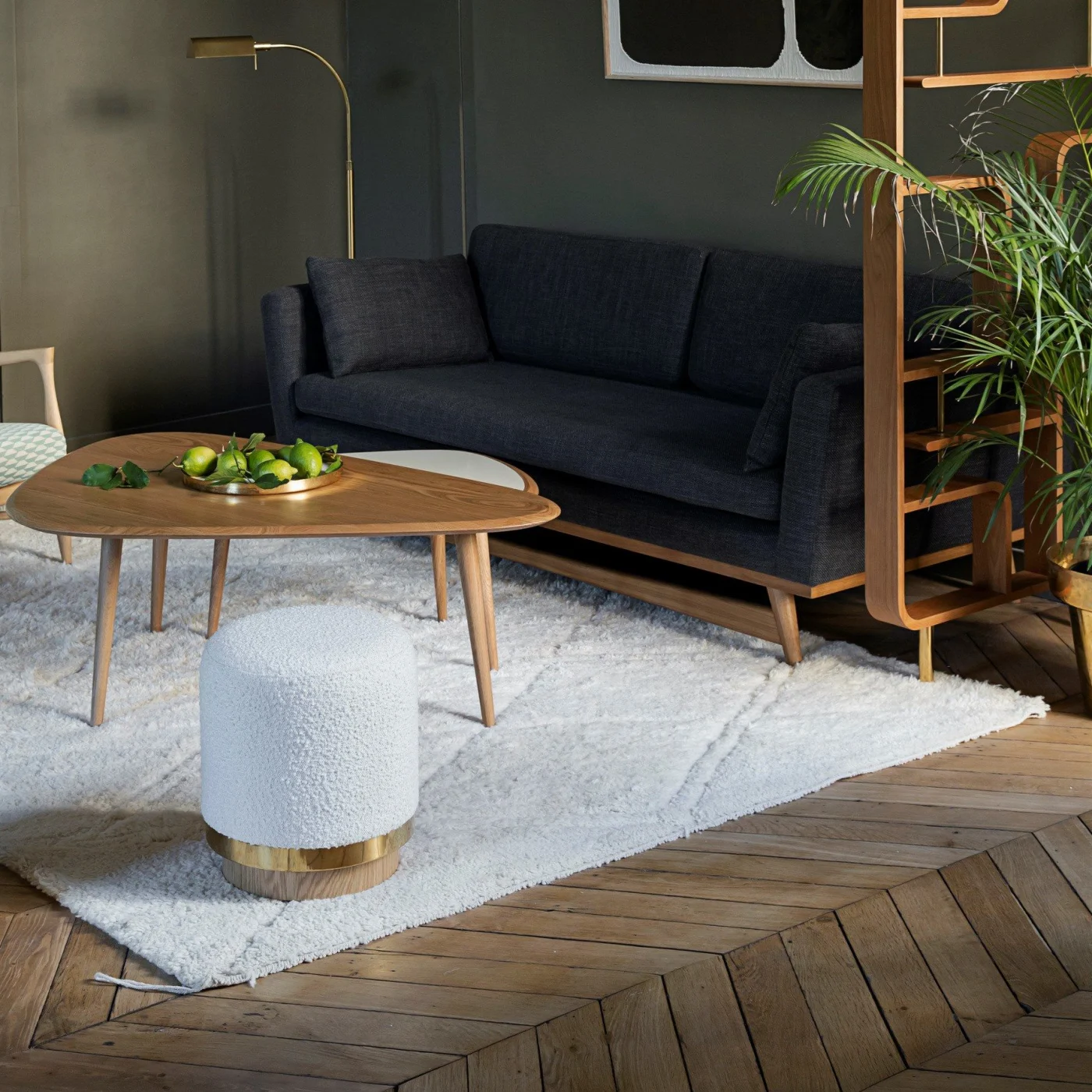 Stool Upholstered Fabric Pouf