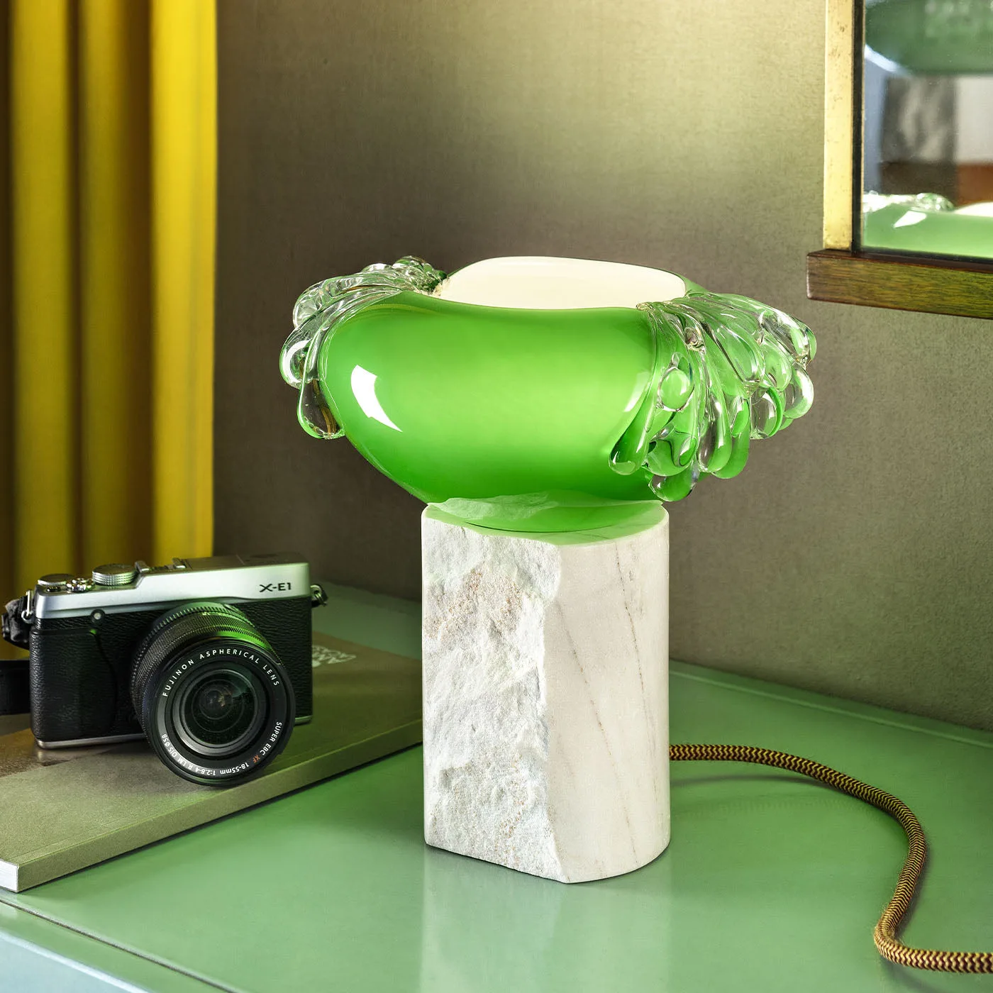 Stravedamento Green Murano Glass Table Lamp