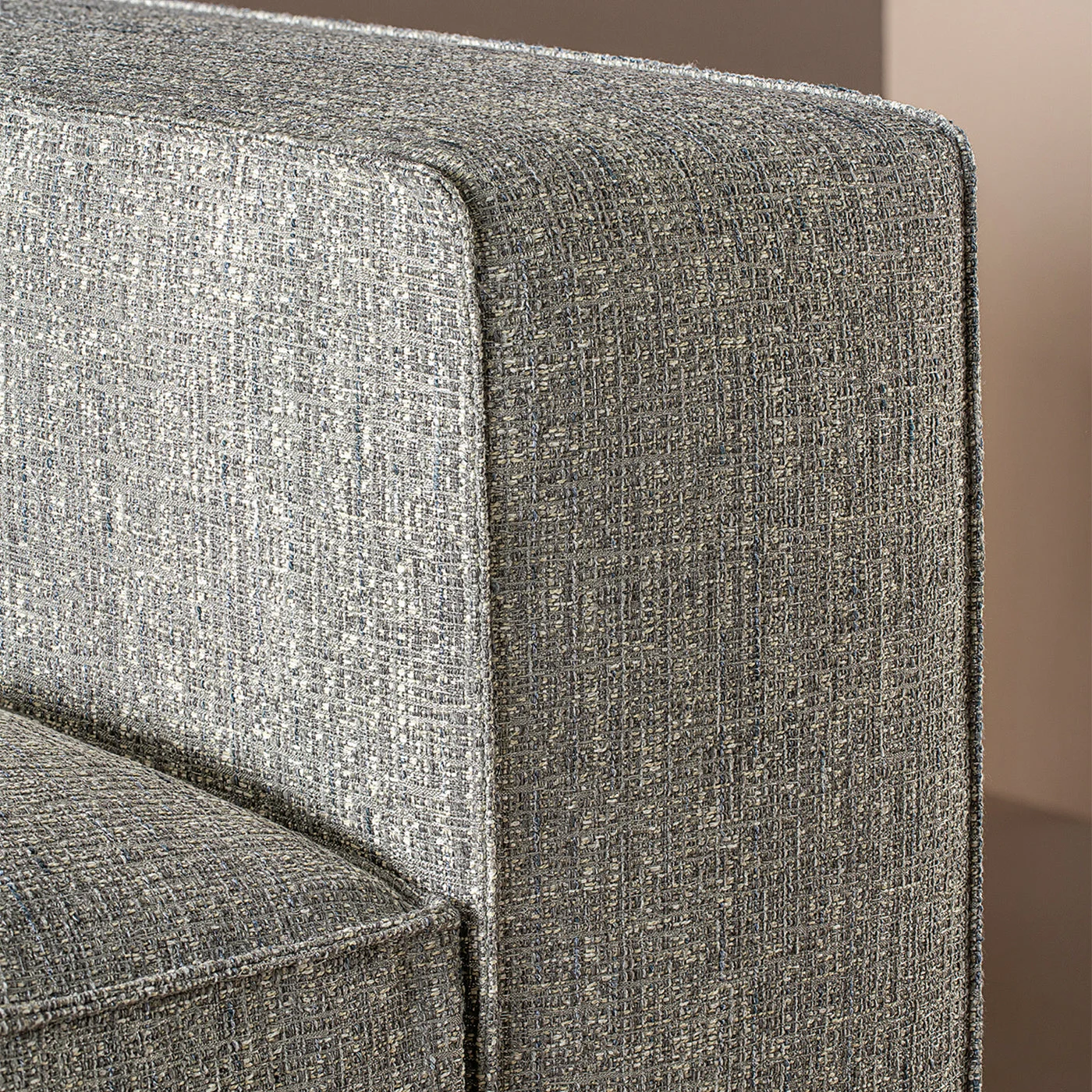 Suite Gray Fabric & Velvet Piping Sofa by Paola Navone