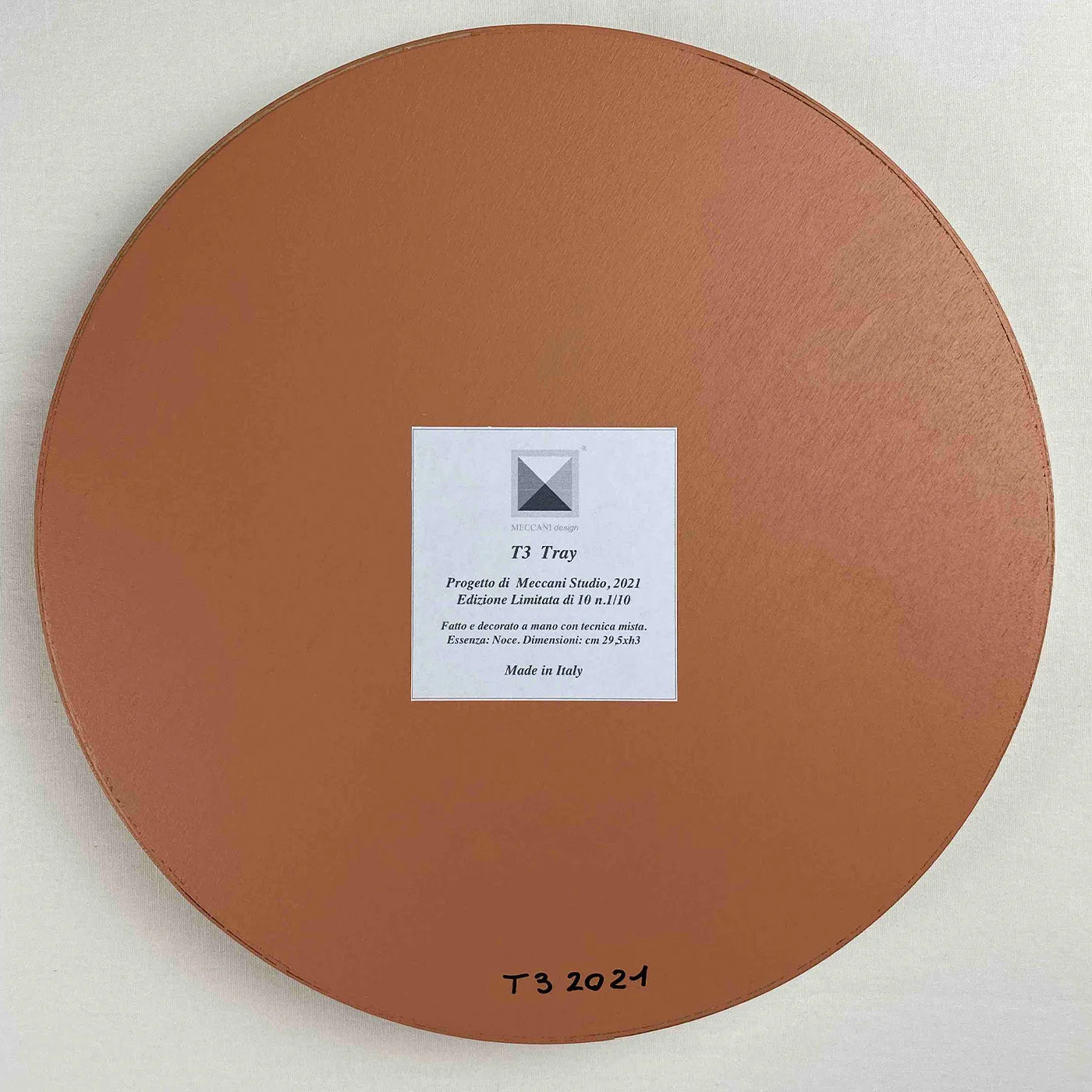 T3 Round Golden Tray by Meccani Studio