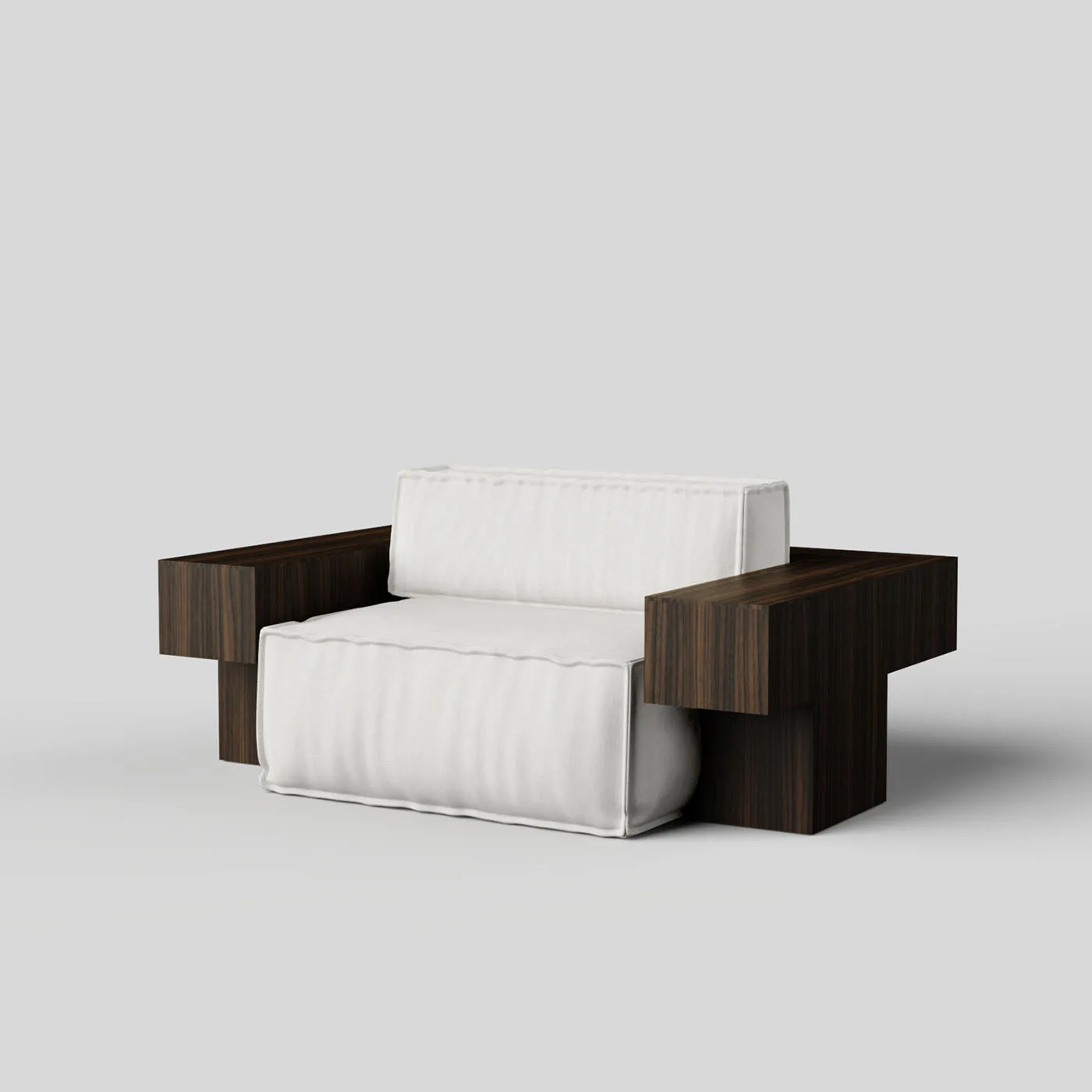 Tadao White Natural Walnut Armchair