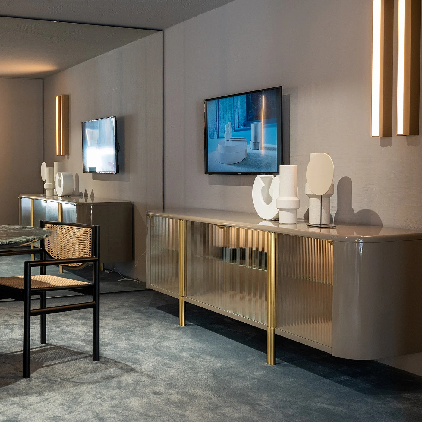 Tecla Glass & Metal Sideboard by Marco Boga