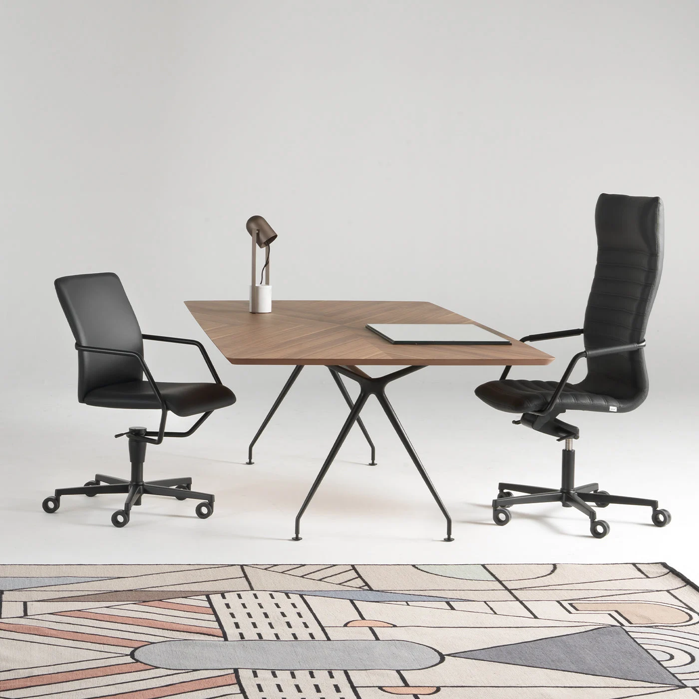 Tempo A Black Leather High Back Desk Chair