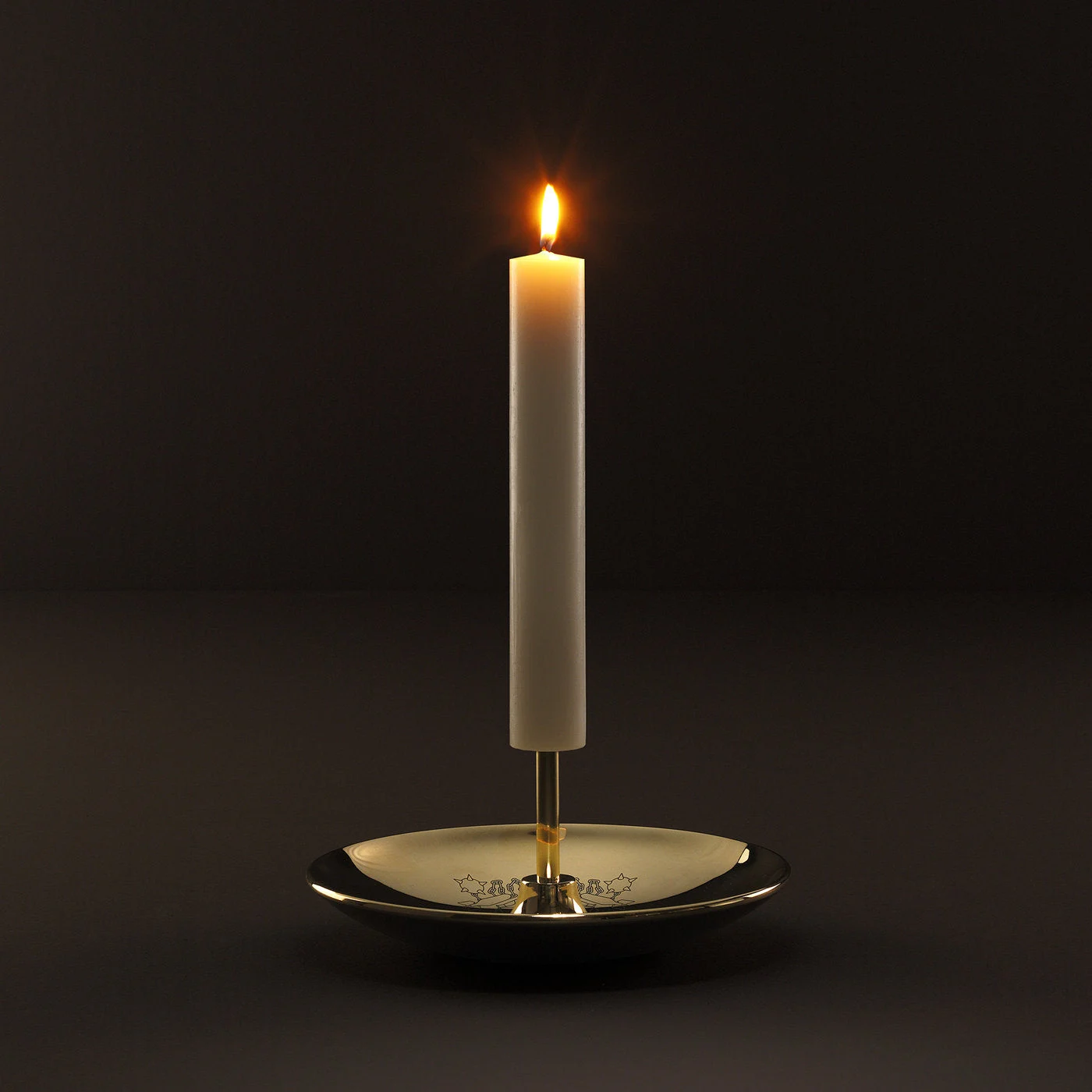 There Candle Holder Gold in Polished Brass By Studio Job