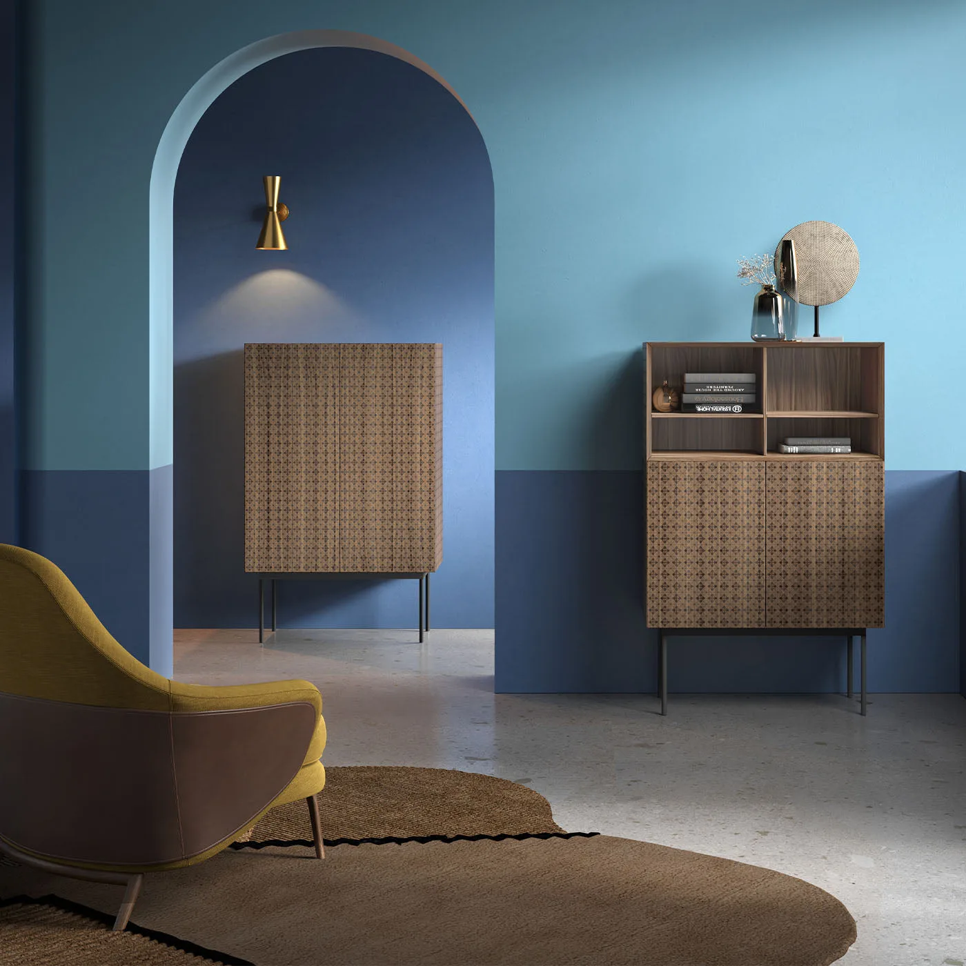 Tiles Diamond Pattern Cabinet