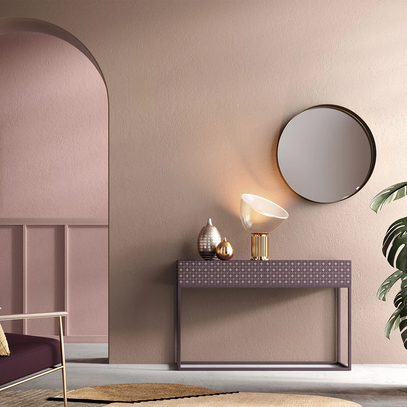 Tiles Grey Rose Console