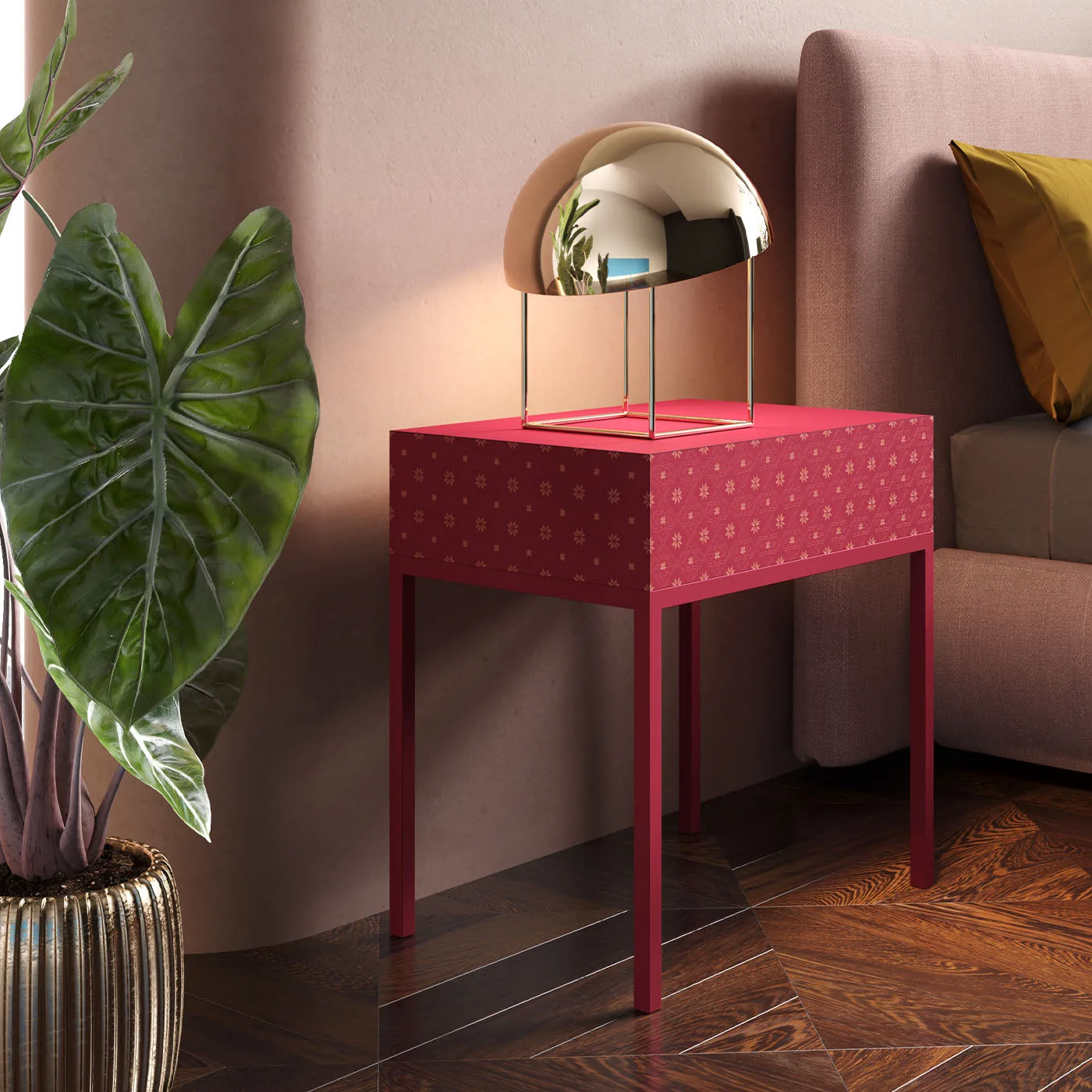 Tiles Red Beside Table
