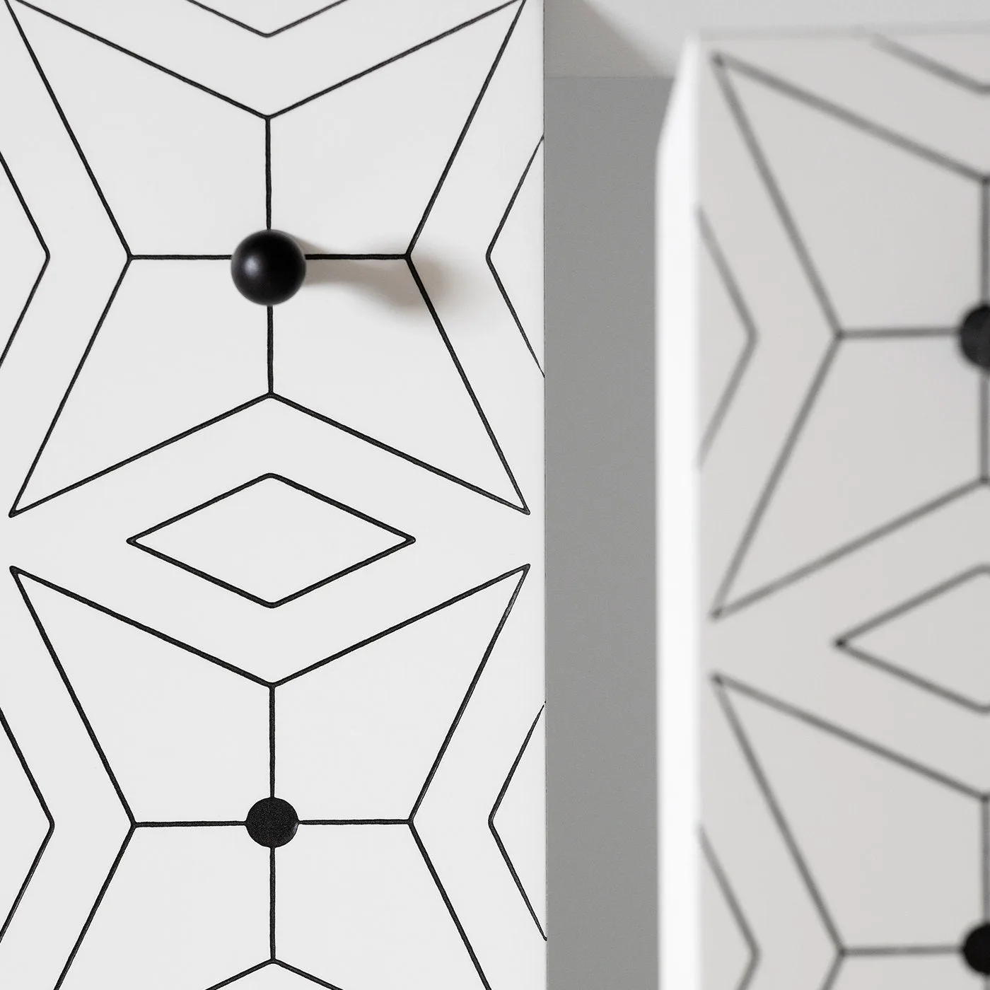 Tiles Matt White Tall Cabinet