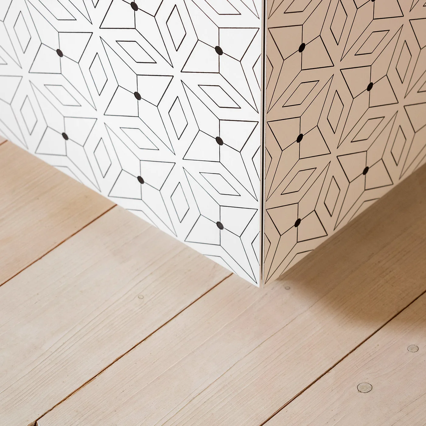 Tiles Matt White Tall Cabinet