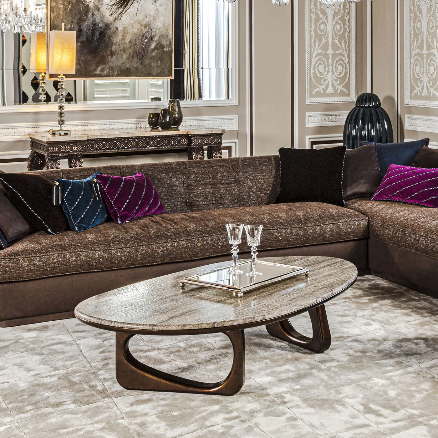 Travertine Marble Coffee Table