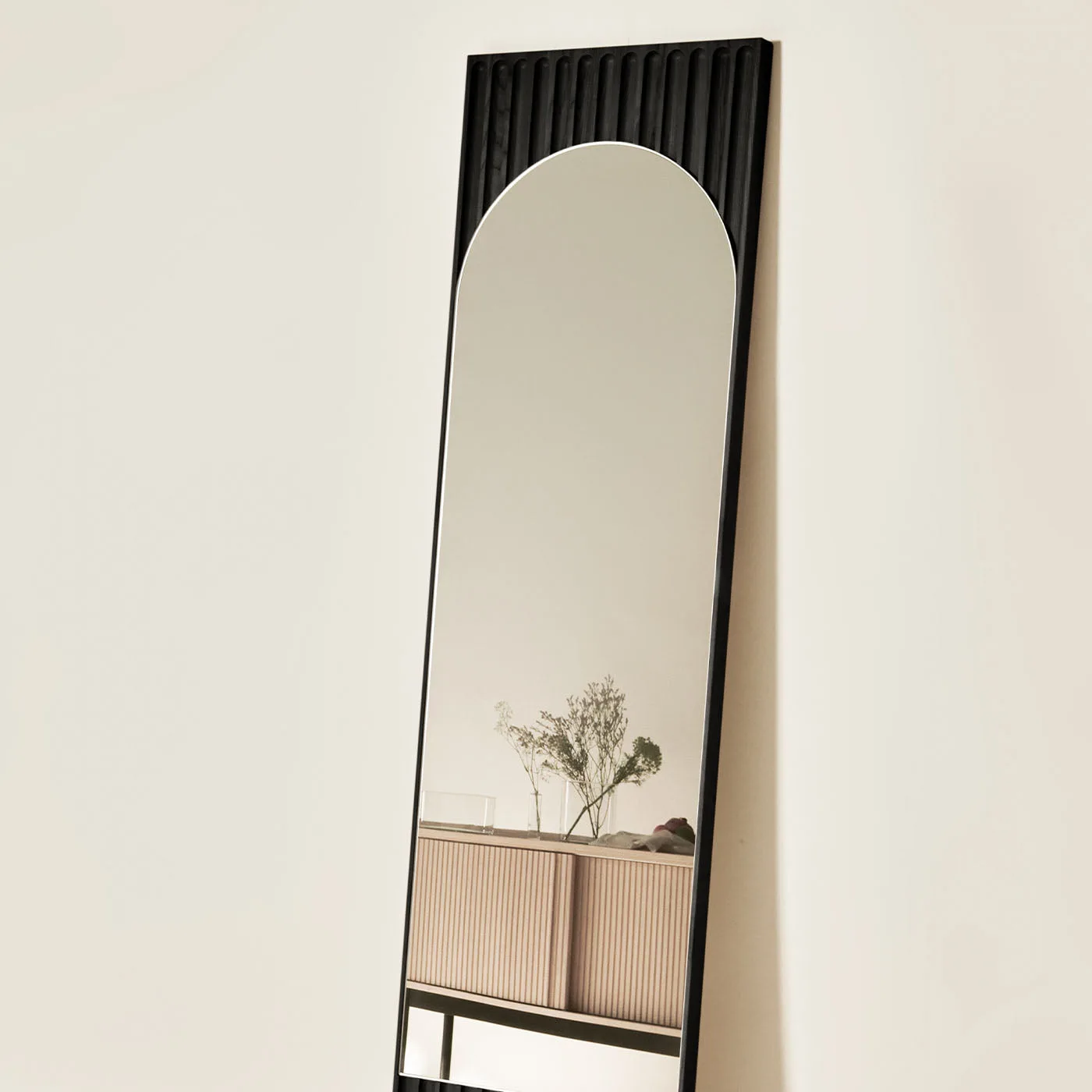 Tutto Sesto Rectangular Black Ash Wood Floor Mirror