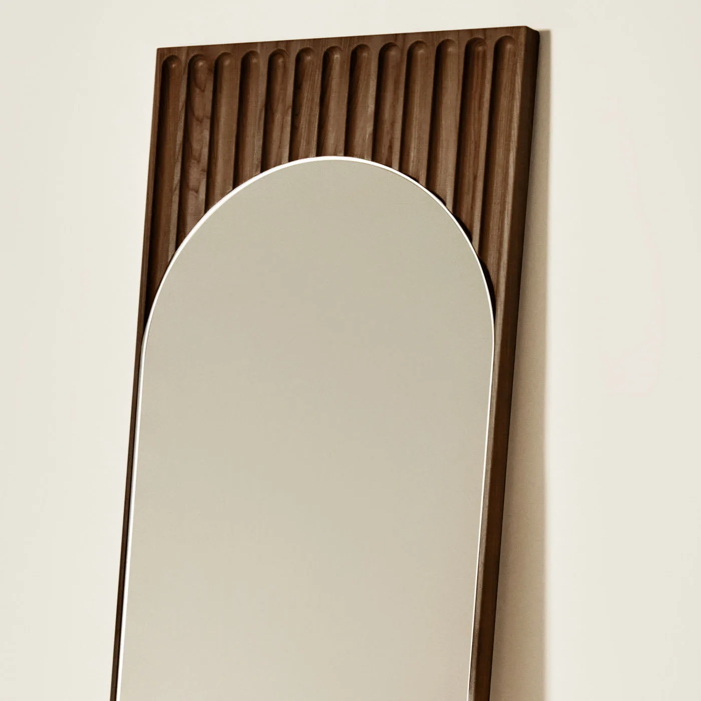 Tutto Sesto Rectangular Brown Ash Wood Floor Mirror