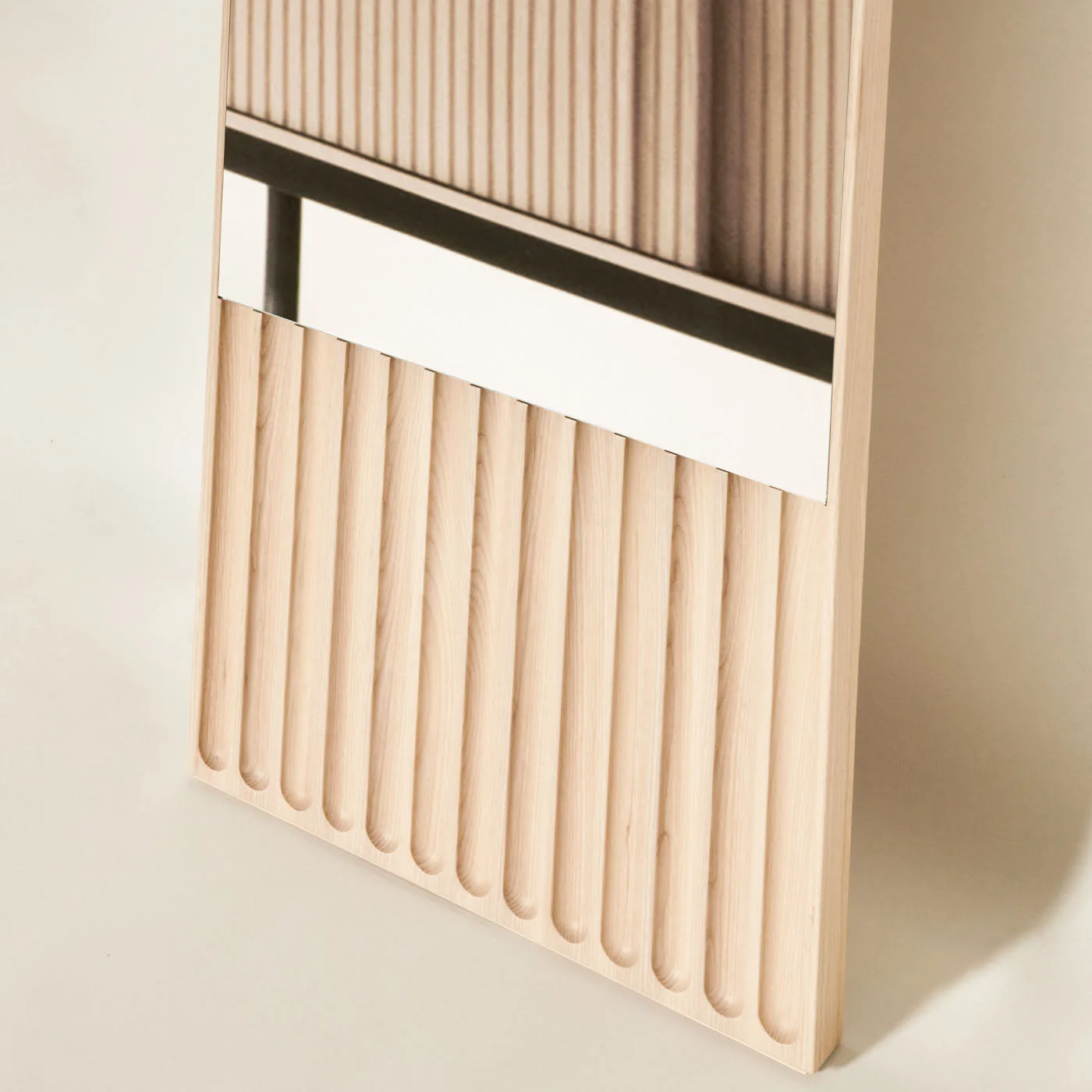 Tutto Sesto Rectangular Natural Ash Wood Floor Mirror