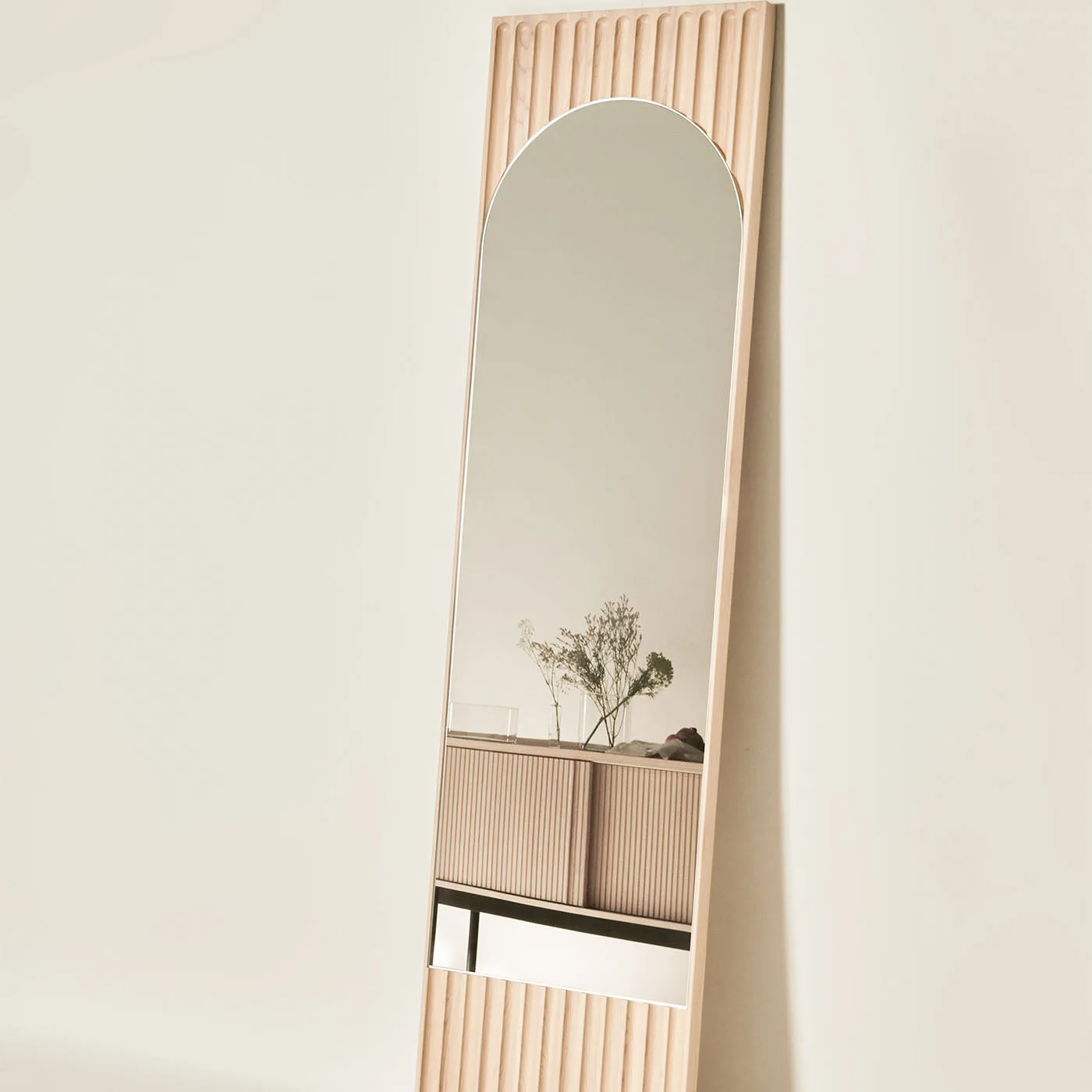 Tutto Sesto Rectangular Natural Ash Wood Floor Mirror