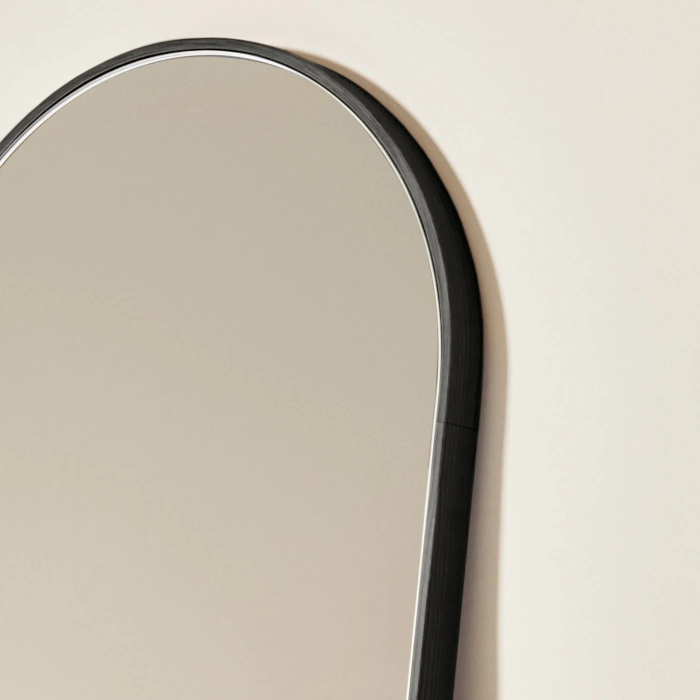 Tutto Sesto Round Black Ash Wood Floor Mirror