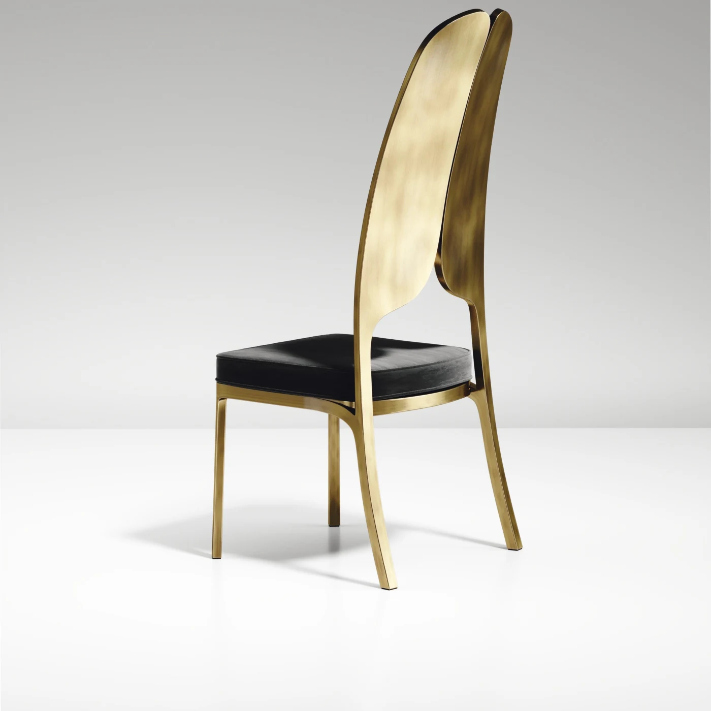 Dining Chair with Bronze Patina Brass