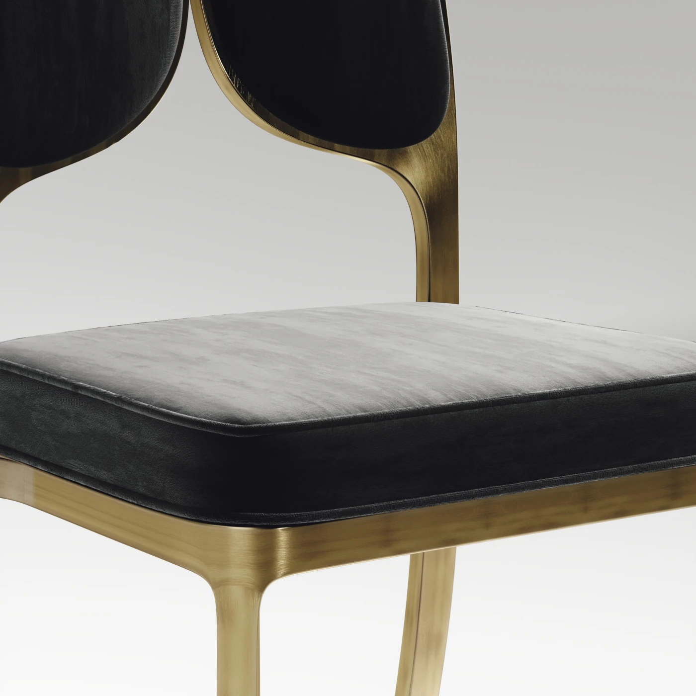 Dining Chair with Bronze Patina Brass