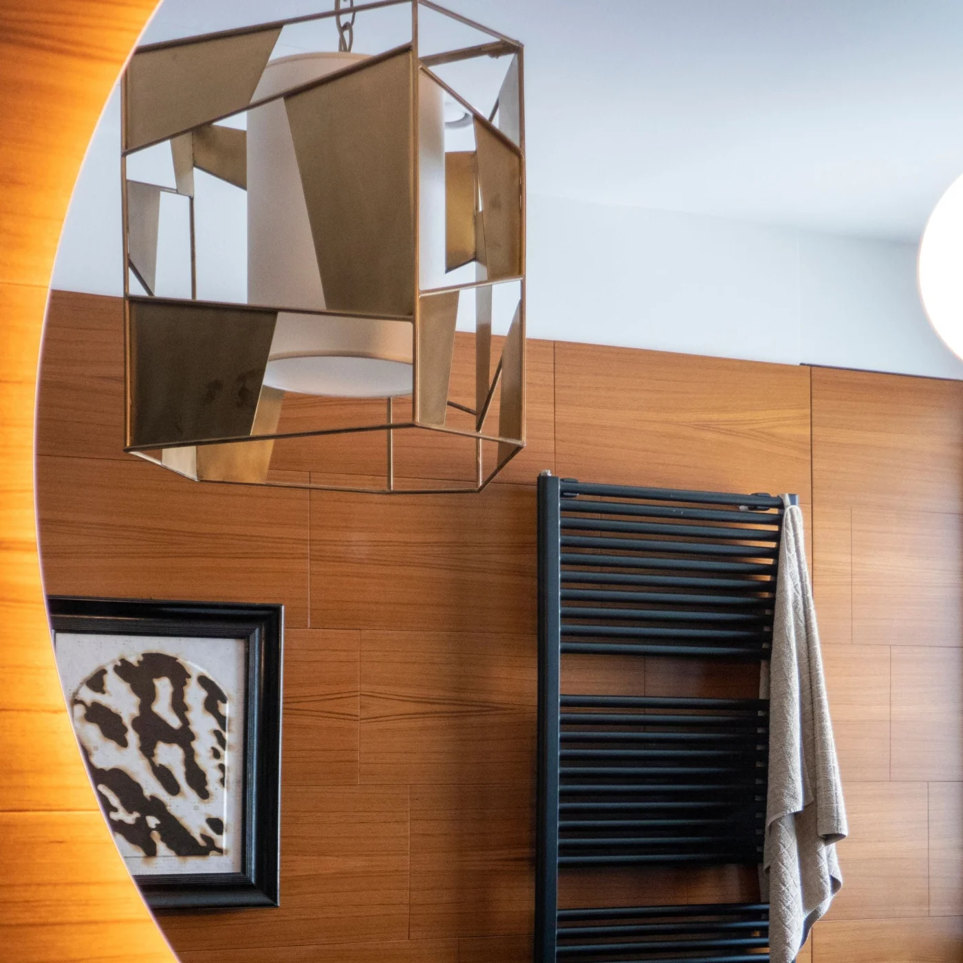 Urban Crackle Brass Lantern Chandelier