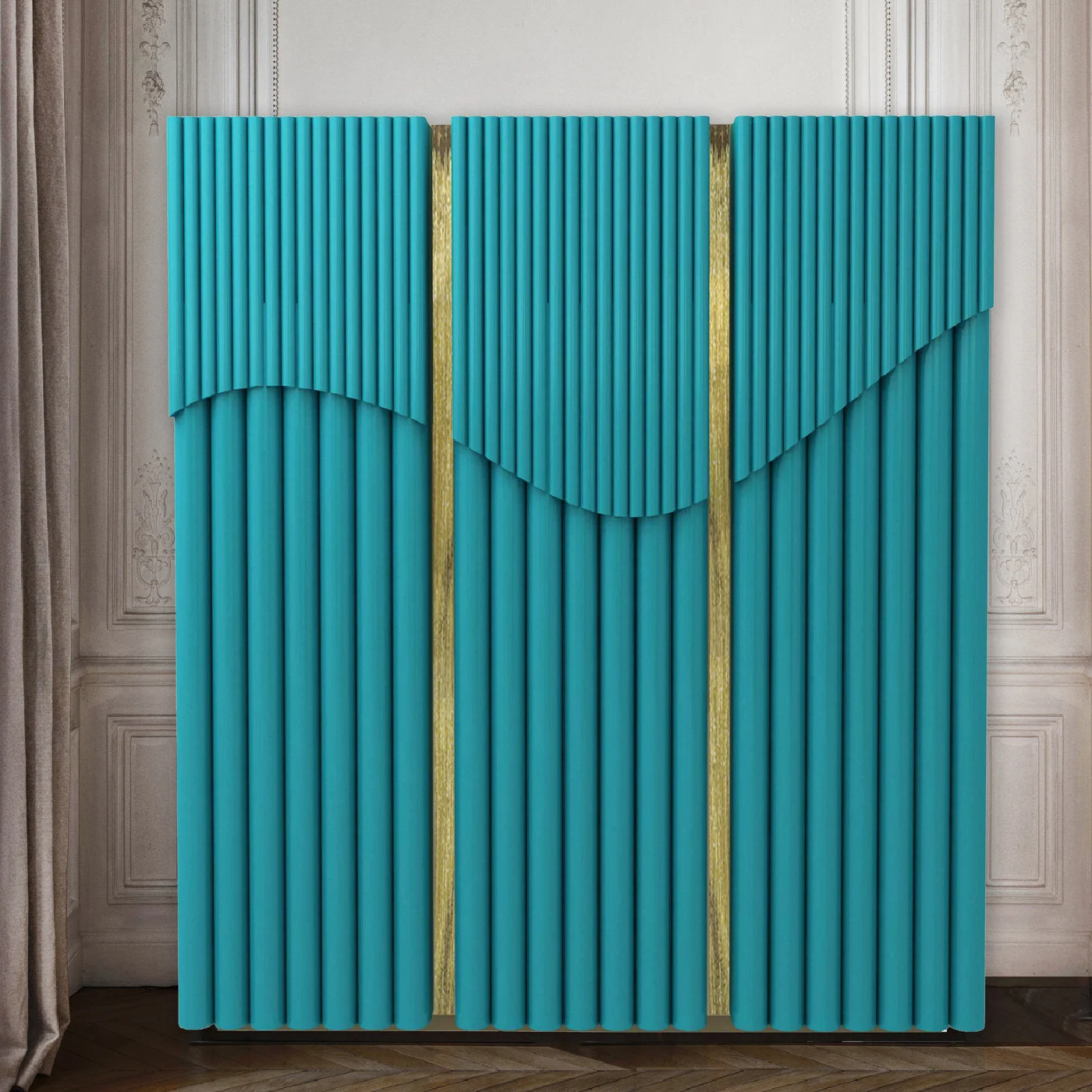 Vague Turquoise Floating Cabinet