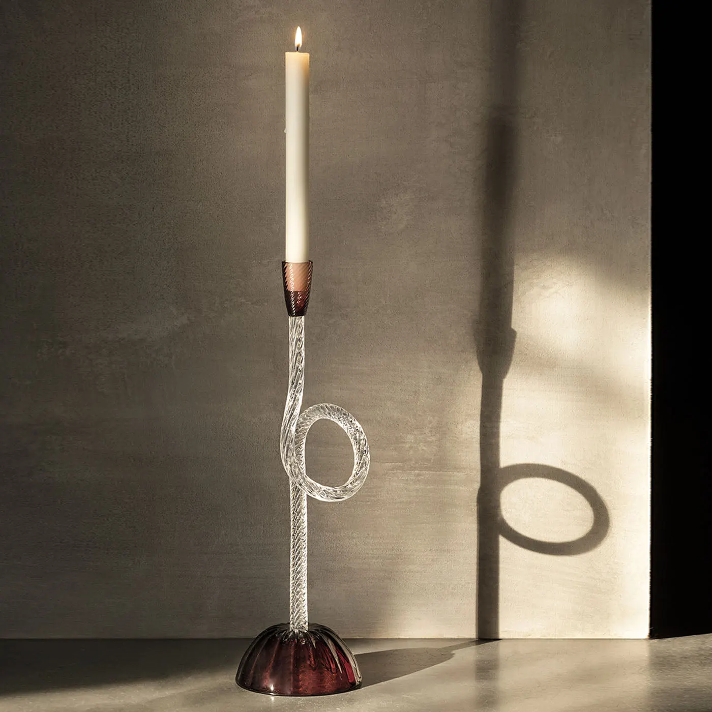 Venetian Joyful Ametist Knot Candlestick