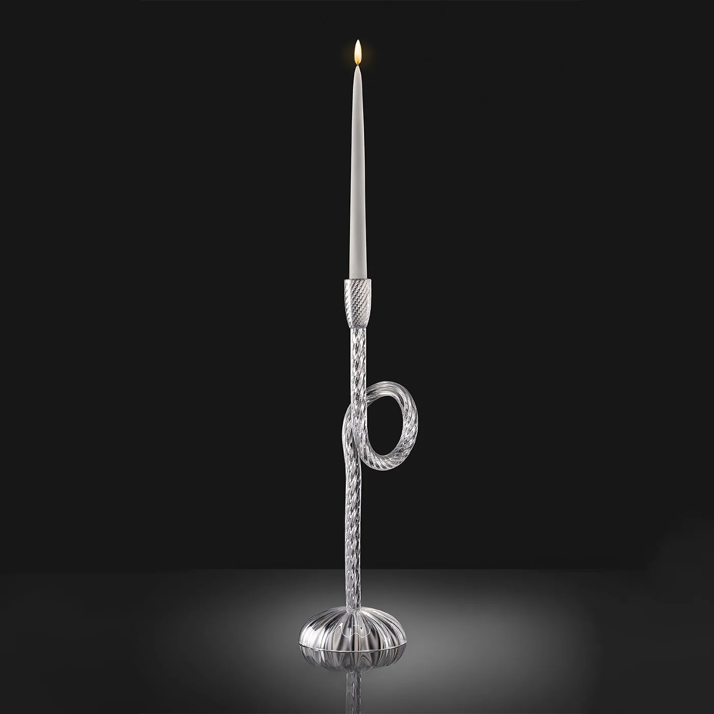 Venetian Knot Transparent Candlestick