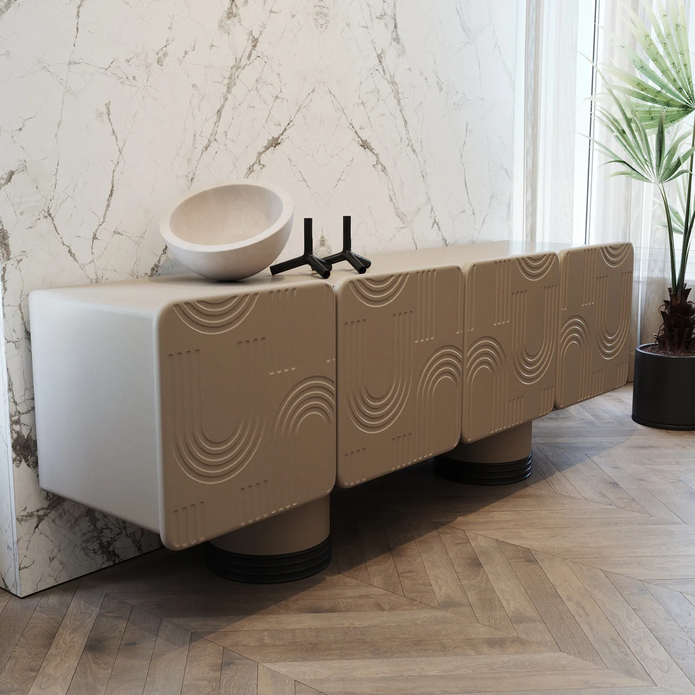 Venus G Greige Sideboard