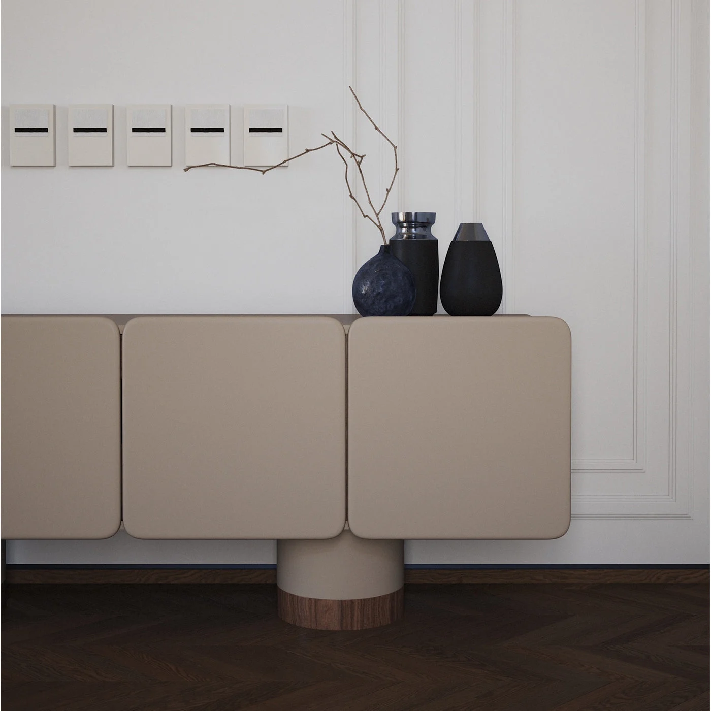 Venus Greige 4 Doors Sideboard