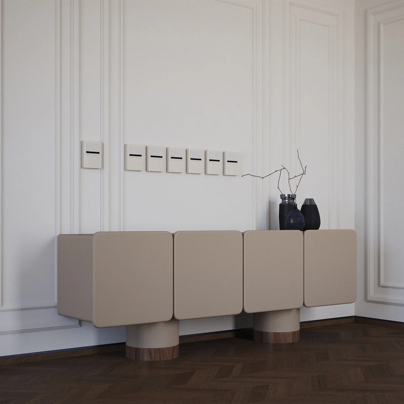 Venus Greige 4 Doors Sideboard