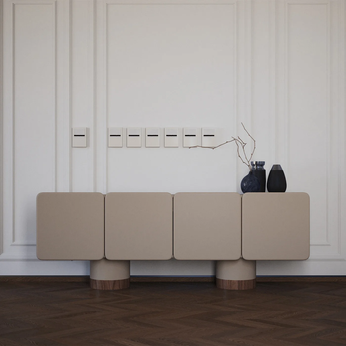 Venus Greige 4 Doors Sideboard