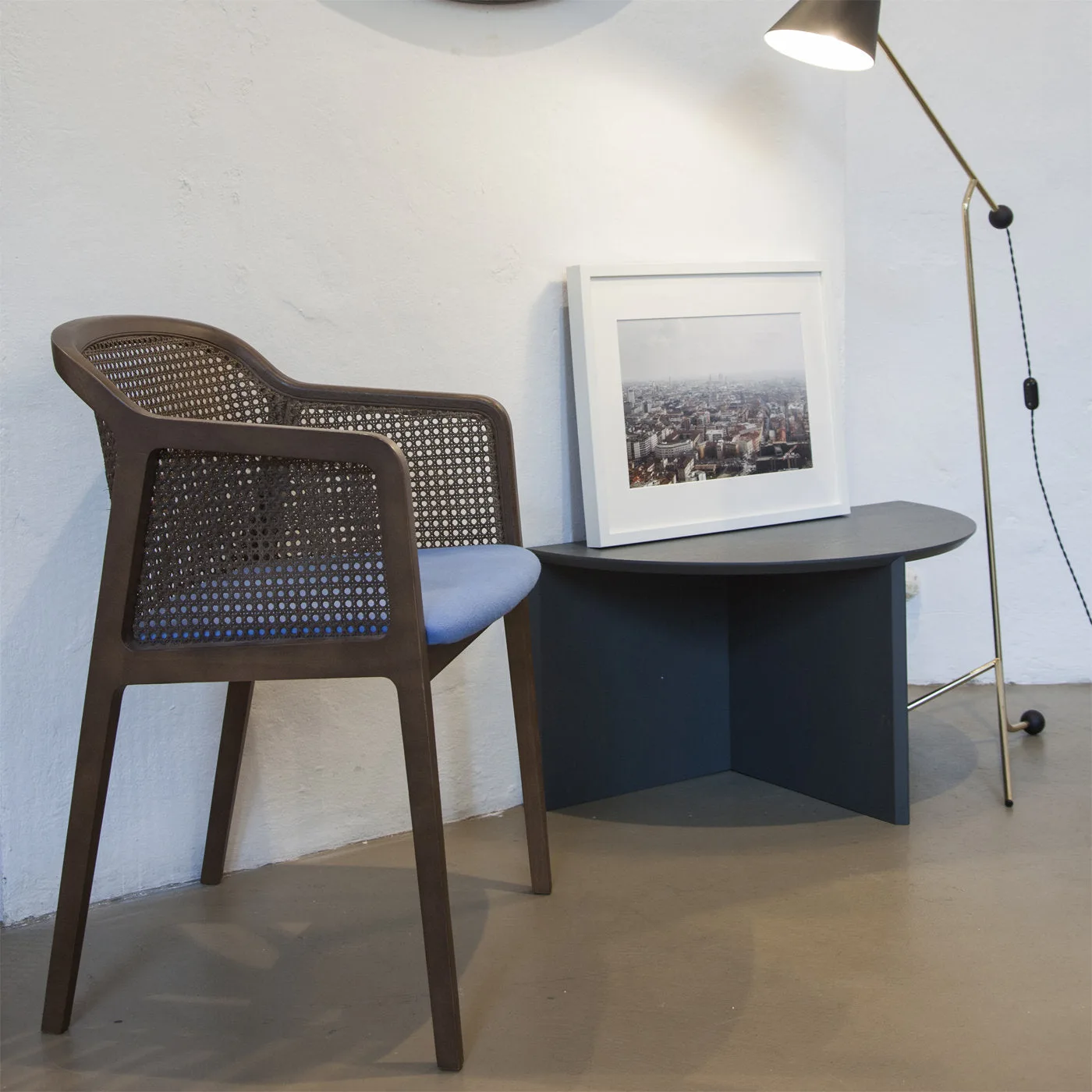 Vienna Straw and Walnut Greige Chair