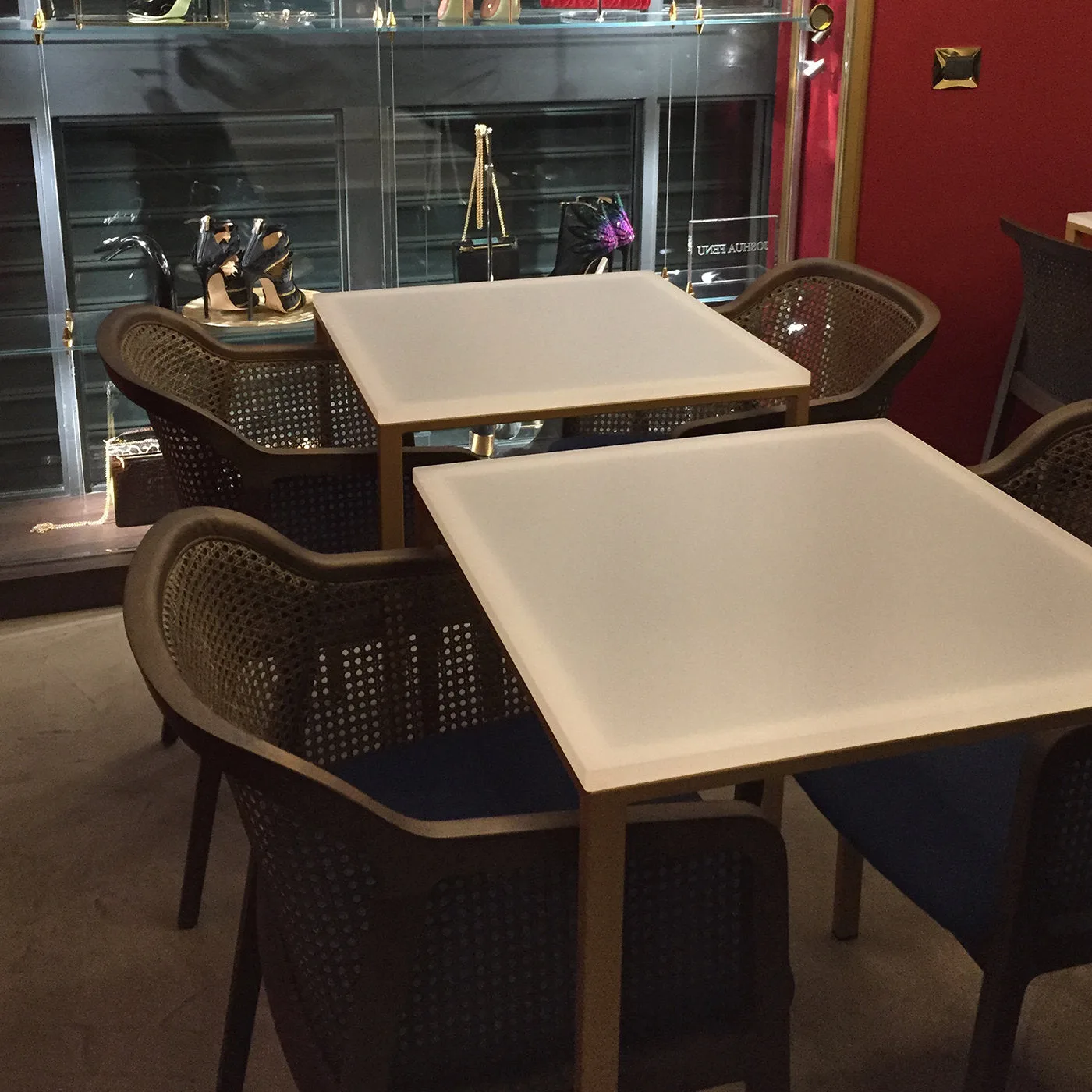 Vienna Straw and Natural Beech Blue Dining Chair