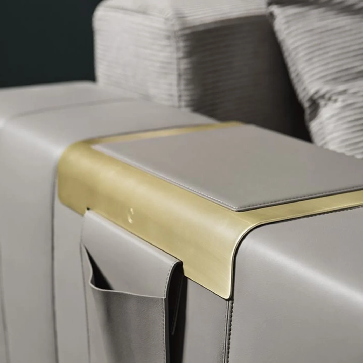 Vietri Sectional Leather Sofa With Chaise Lonuge