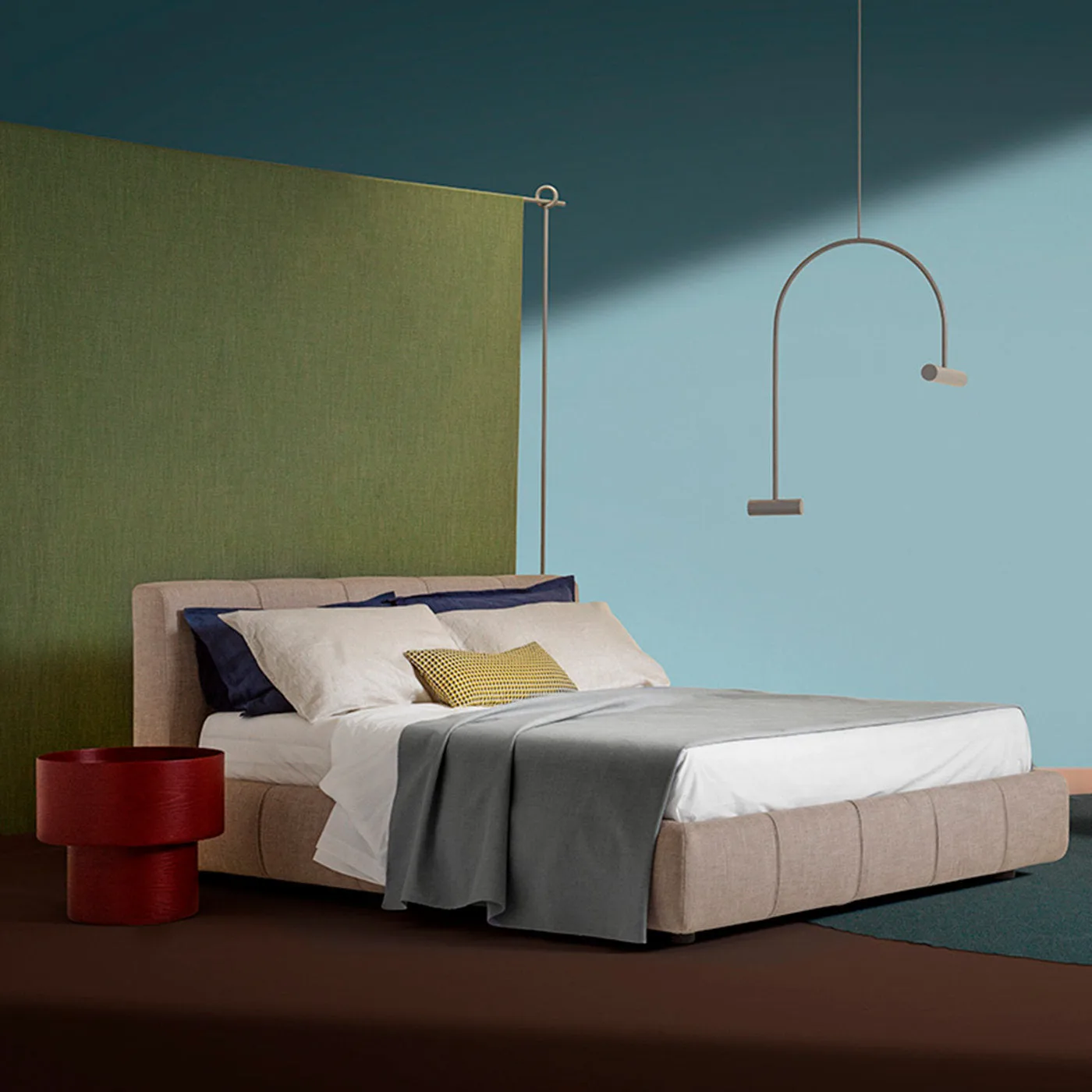 Vinnie Burgundy Side Table by Alessandro Stabile