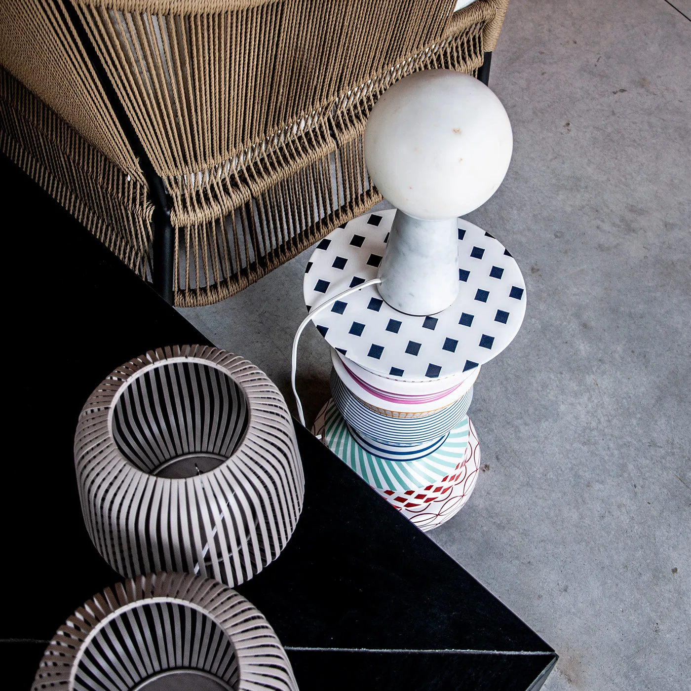 White Carrara Marble Conical Lamp