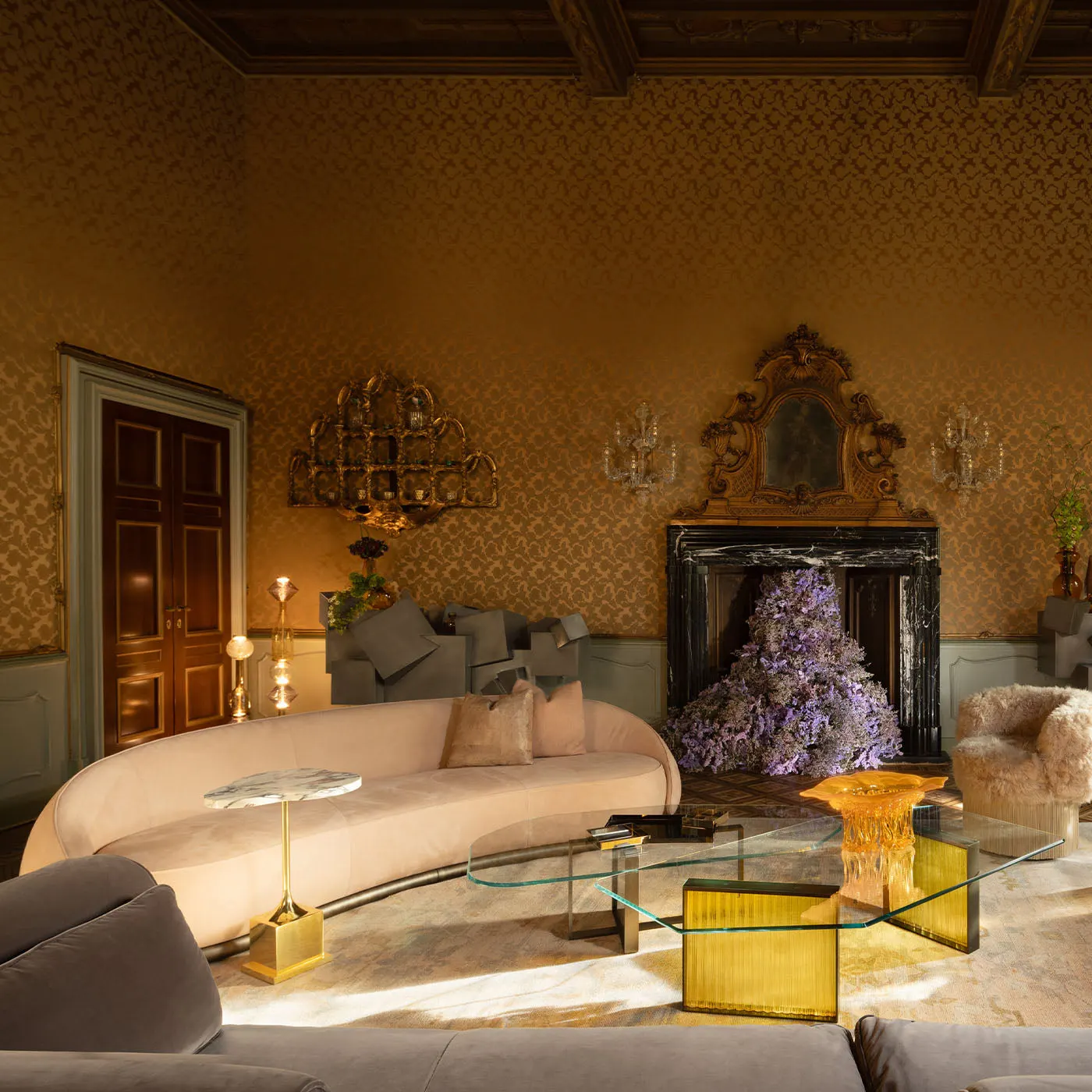 White Marble Top Side Table